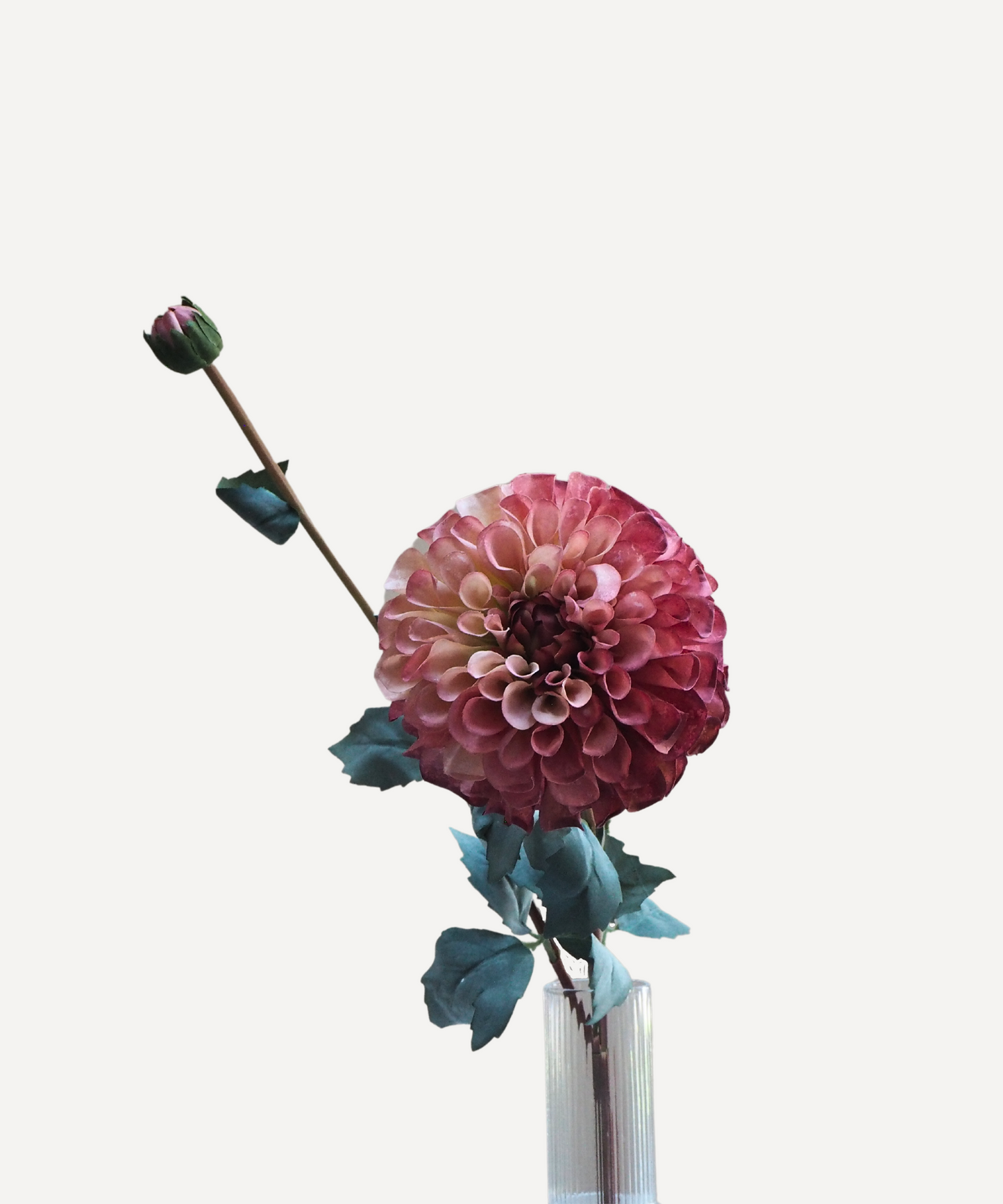 Faux Flower Stems - Pom Pom Dahlia - Soft Red, Soft Purple, Red, Cream