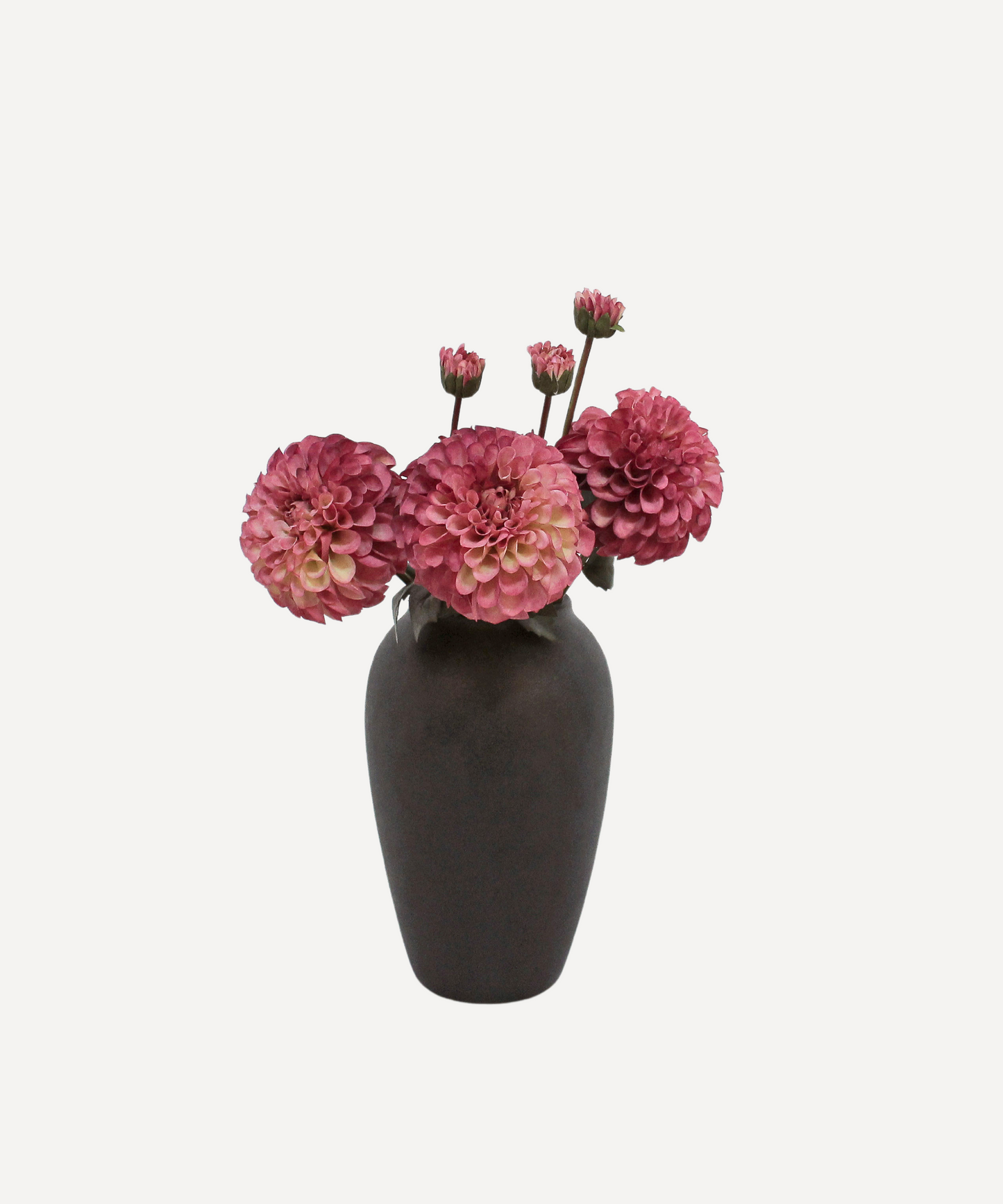 Faux Flower Stems - Pom Pom Dahlia - Soft Red, Soft Purple, Red, Cream