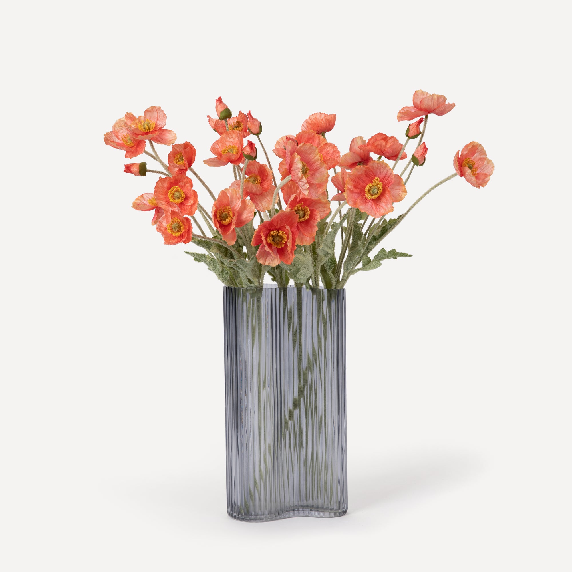 Poppies - Faux Flower Stems - Cherry Cream, Purple, Yellow, Blue, Peach, Peach Coral, Red, Coral, Lavender, Lilac