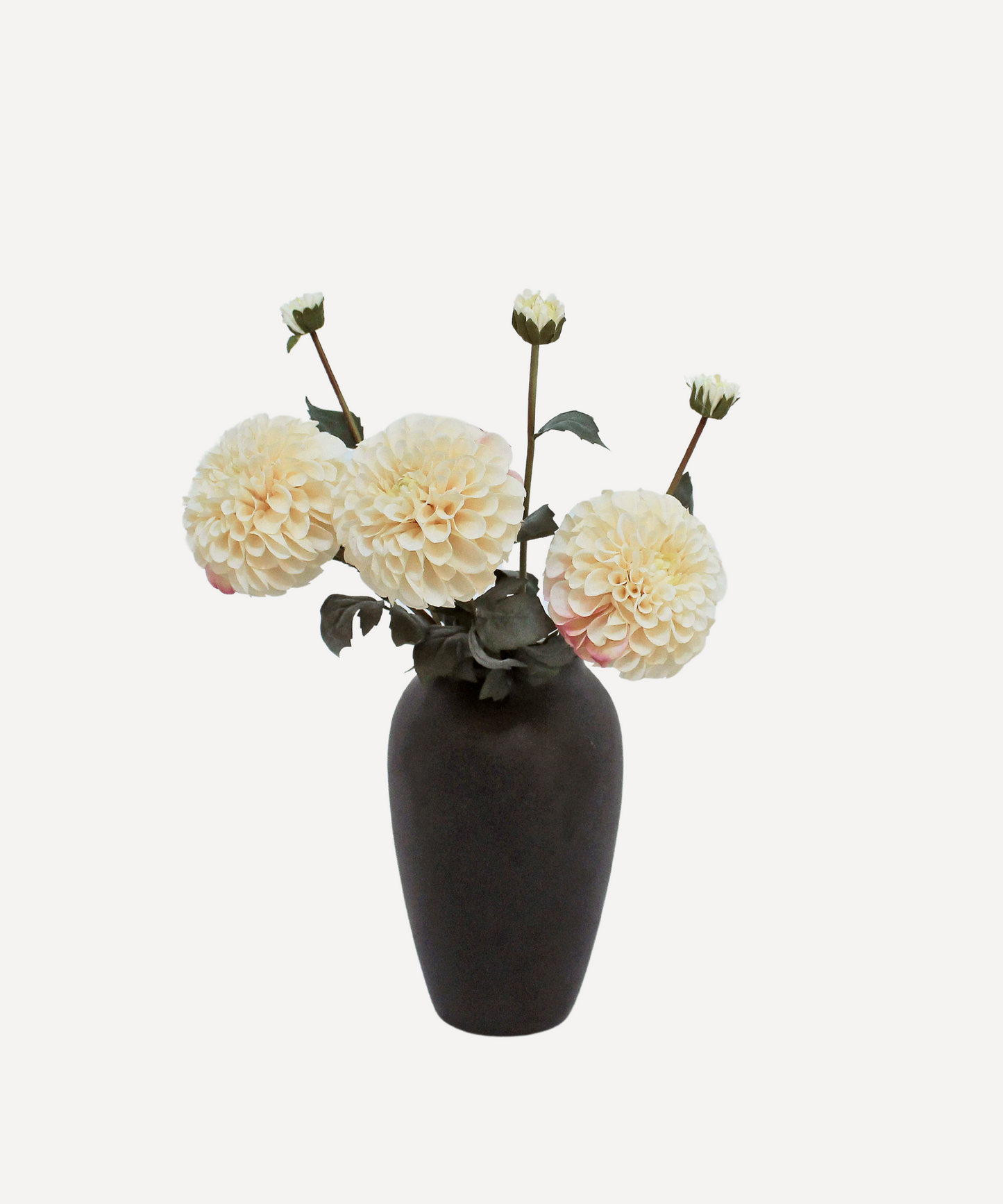 Faux Flower Stems - Pom Pom Dahlia - Soft Red, Soft Purple, Red, Cream