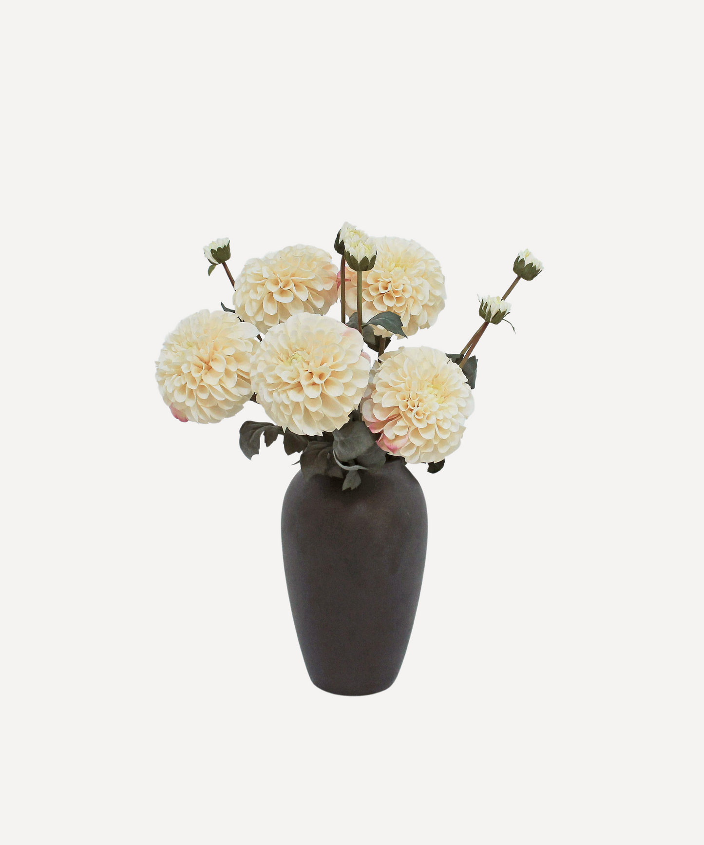 Faux Flower Stems - Pom Pom Dahlia - Soft Red, Soft Purple, Red, Cream