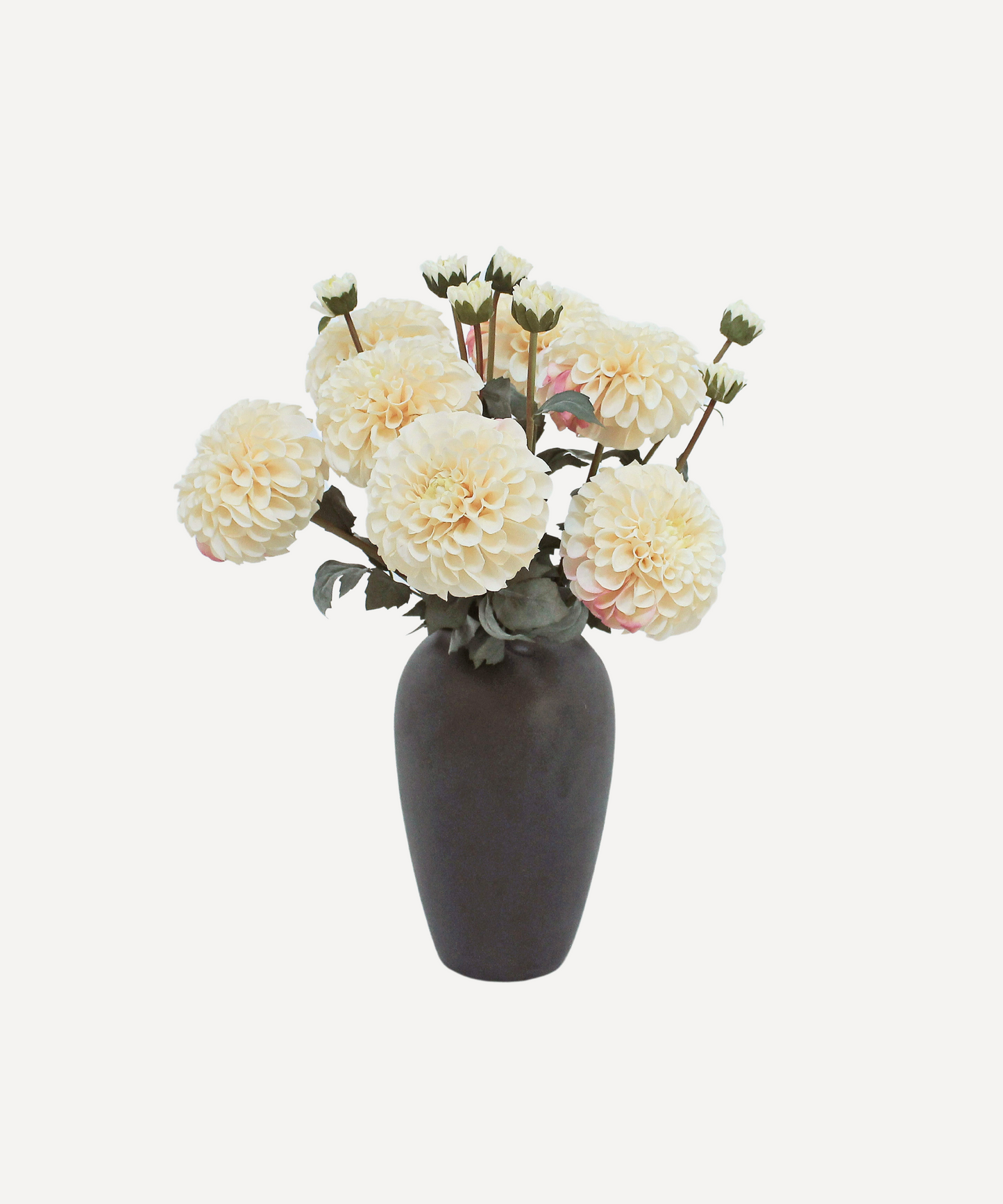 Faux Flower Stems - Pom Pom Dahlia - Soft Red, Soft Purple, Red, Cream