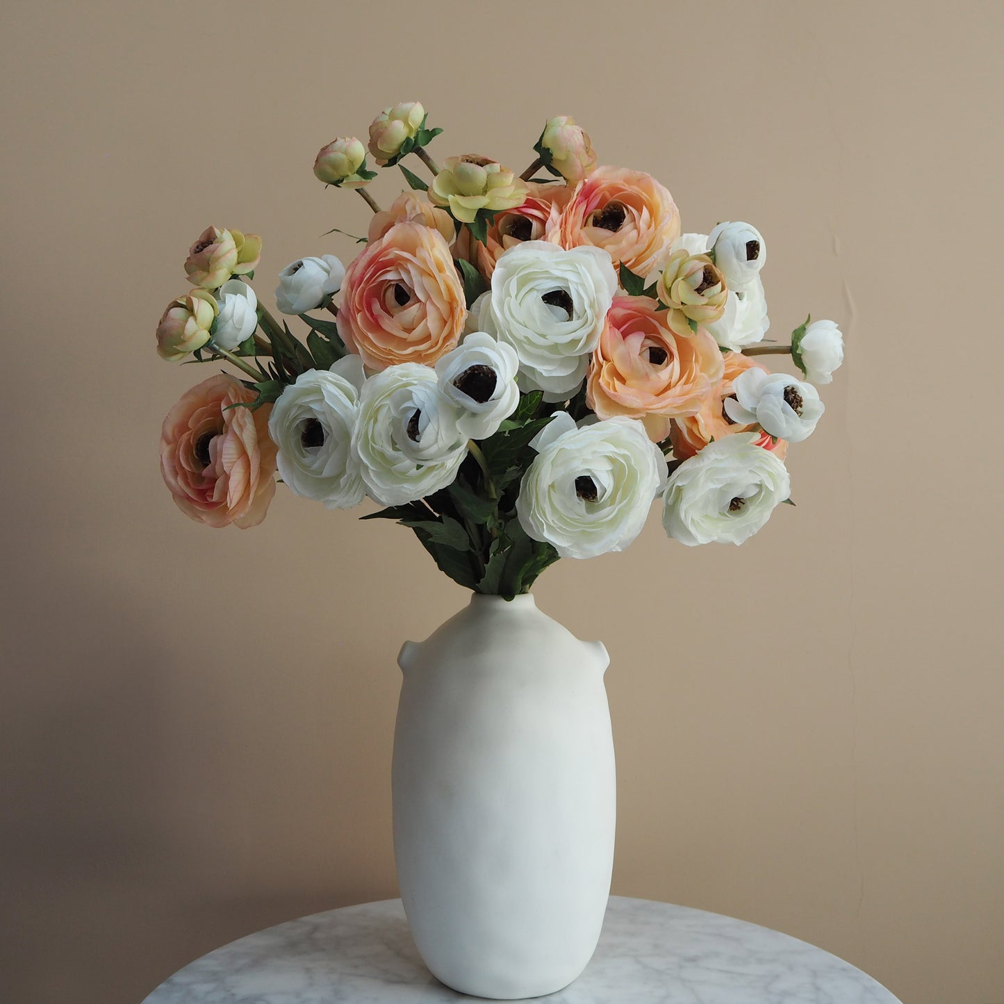 Ranunculus XL Maxi Bunch - White & Peach Pink