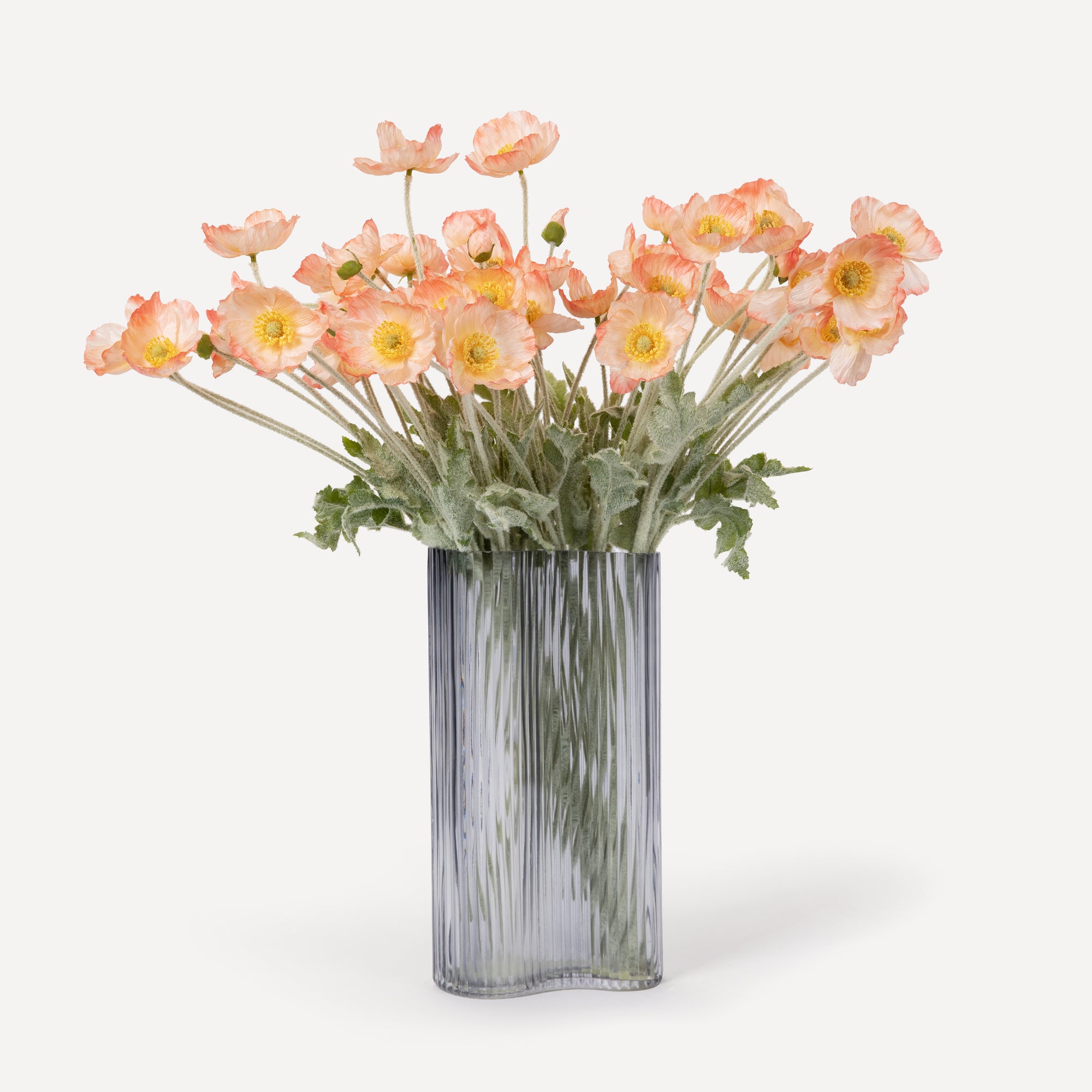 Poppies - Faux Flower Stems - Cherry Cream, Purple, Yellow, Blue, Peach, Peach Coral, Red, Coral, Lavender, Lilac