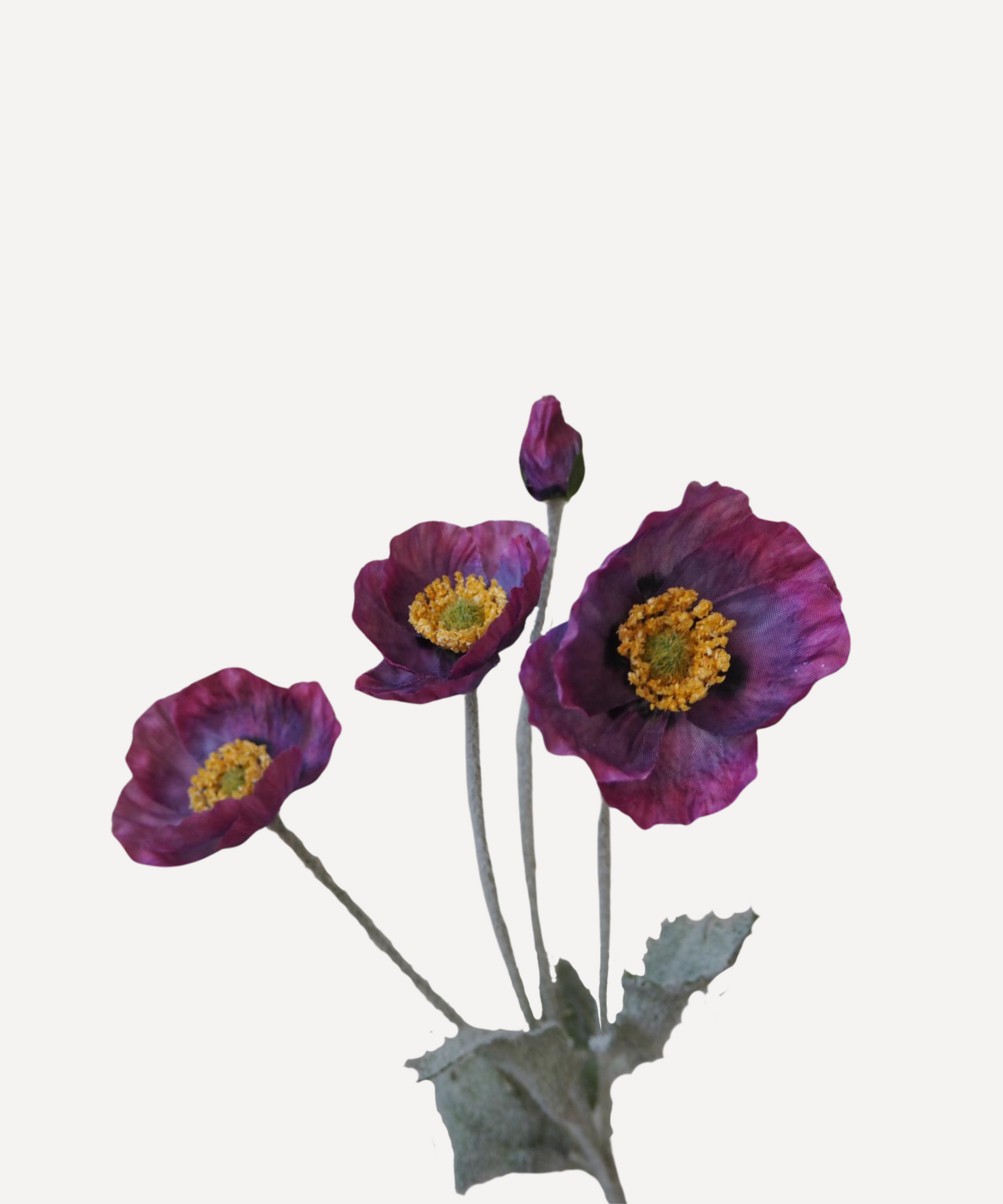 Poppies - Faux Flower Stems - Cherry Cream, Purple, Yellow, Blue, Peach, Peach Coral, Red, Coral, Lavender, Lilac