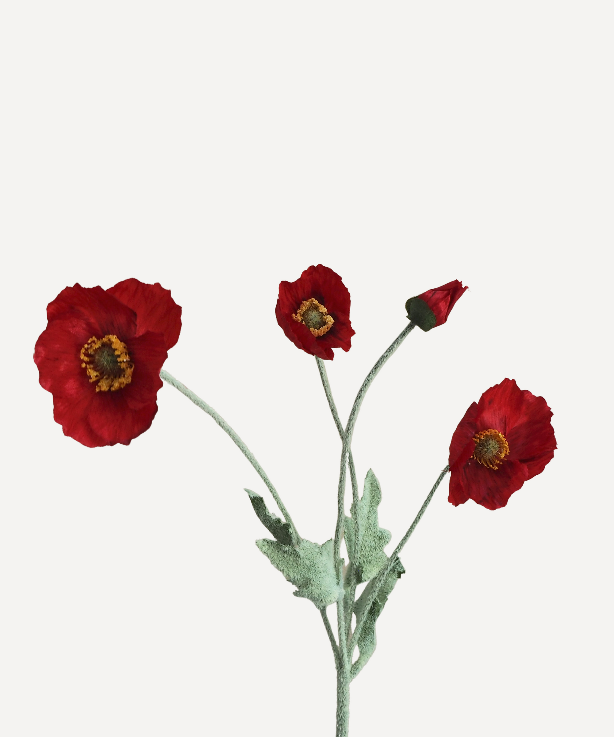 Poppies - Faux Flower Stems - Cherry Cream, Purple, Yellow, Blue, Peach, Peach Coral, Red, Coral, Lavender, Lilac