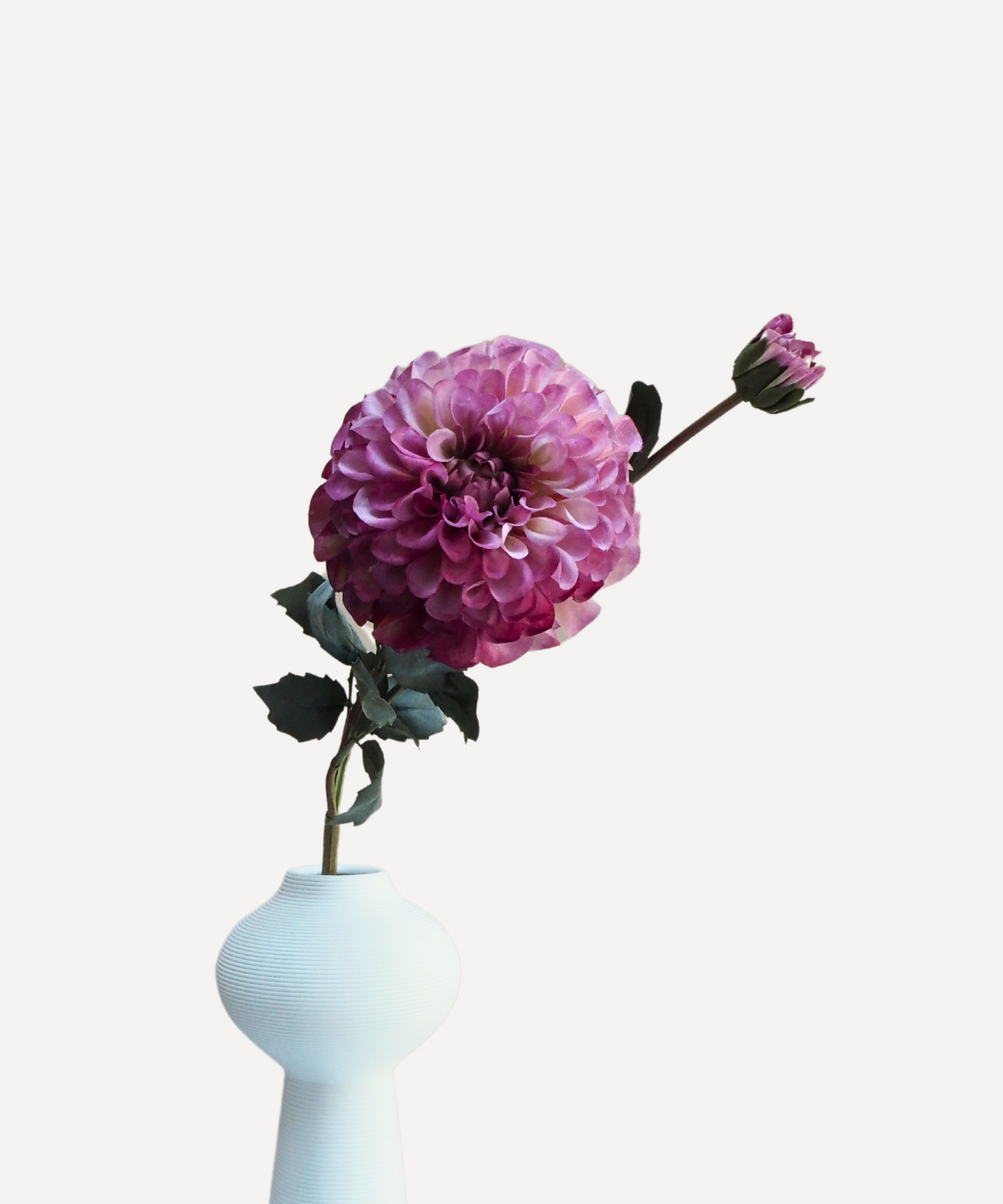Faux Flower Stems - Pom Pom Dahlia - Soft Red, Soft Purple, Red, Cream