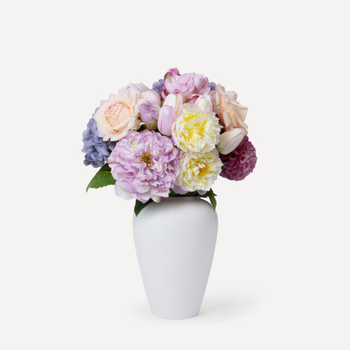 Adrienne - Faux Flower Arrangement - Soft Pinks, Purples & Yellows