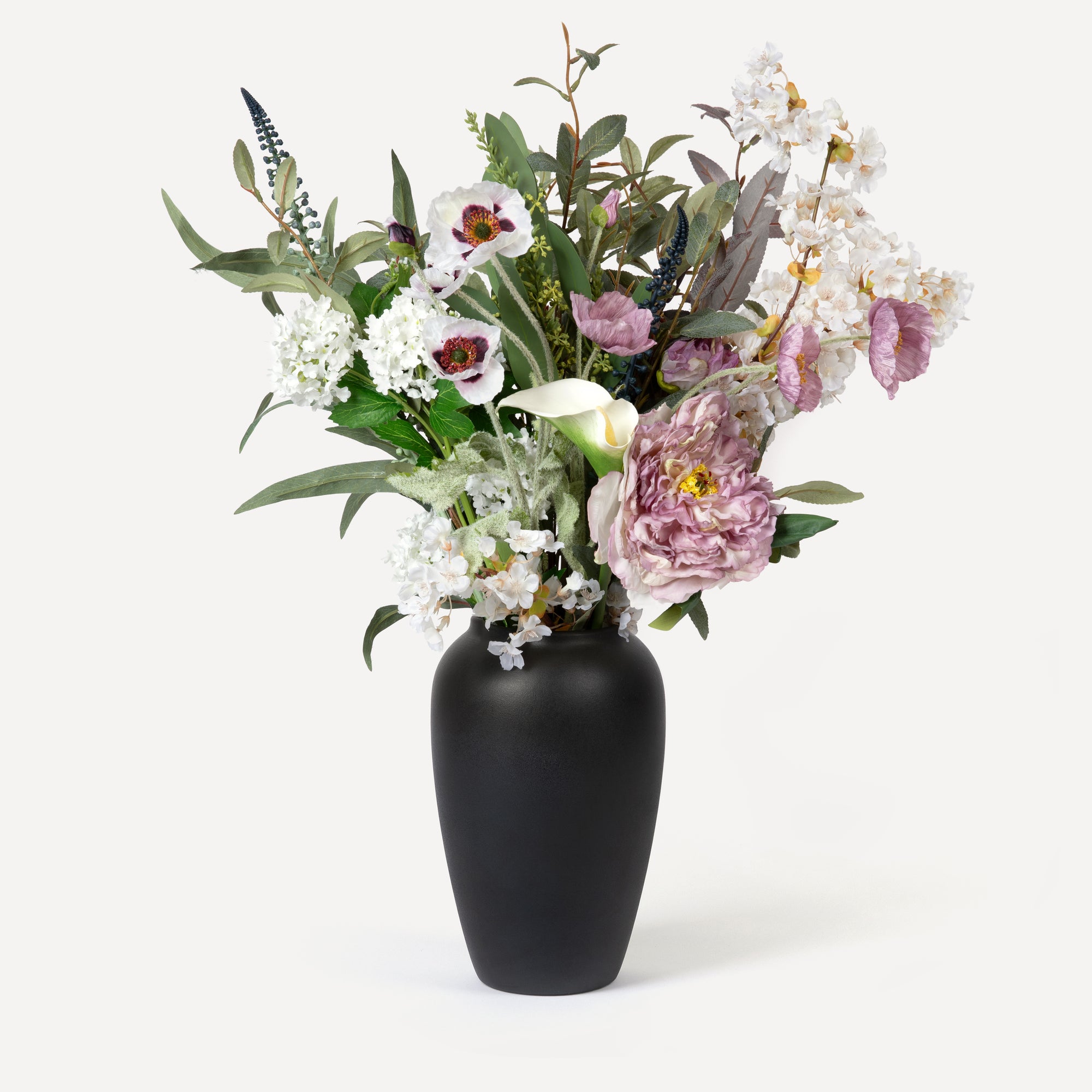 Richie - Faux Flower Arrangement - Purples, Whites & Greens