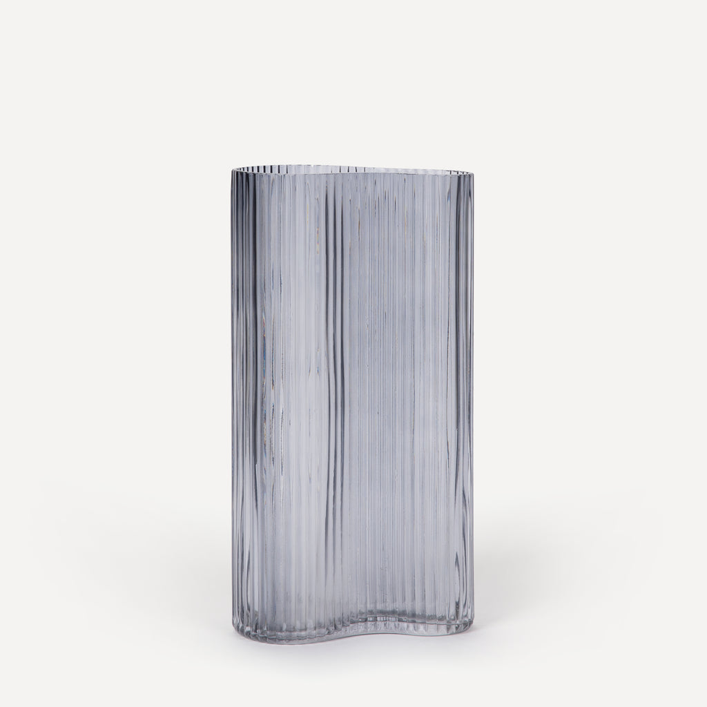Tall Ribbed Vase - Homeware - Smoke