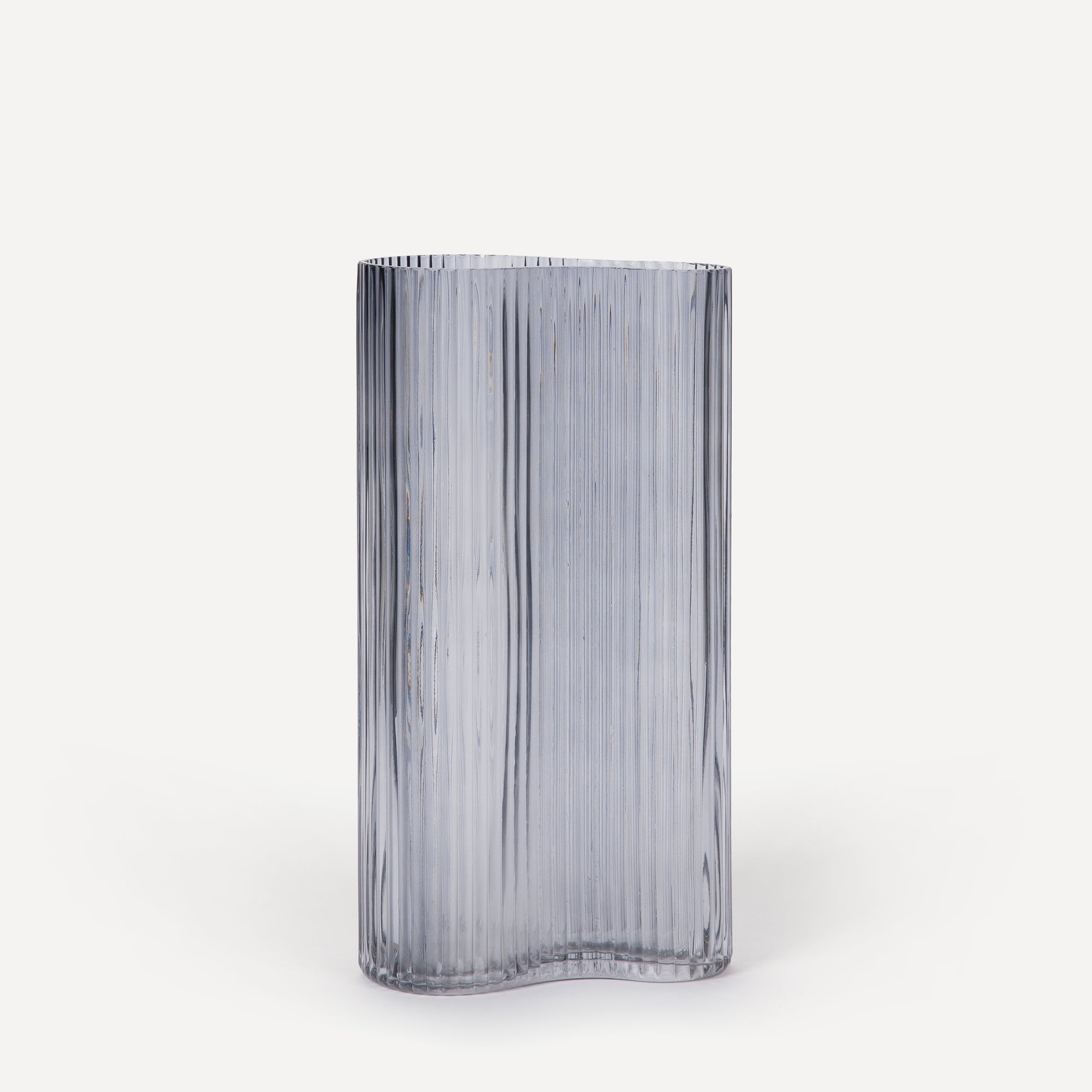 Tall Ribbed Vase - Homeware - Smoke