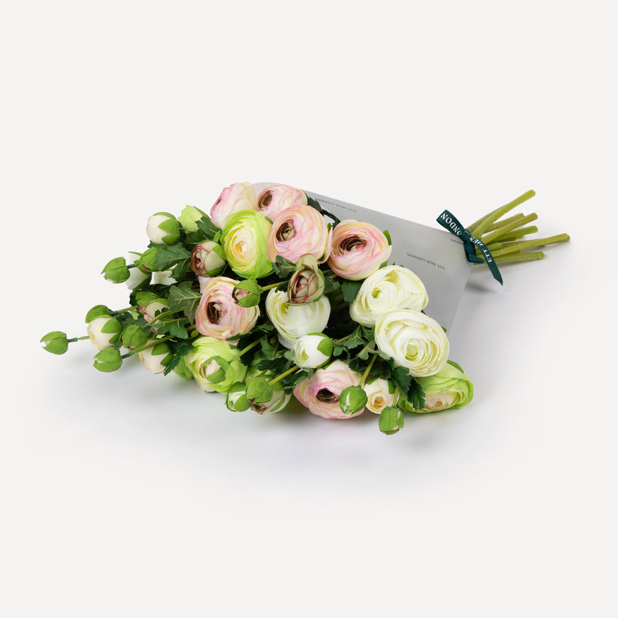 Ranunculus - Faux Flower Arrangement - Cream, Blush & Light Green – Ett ...
