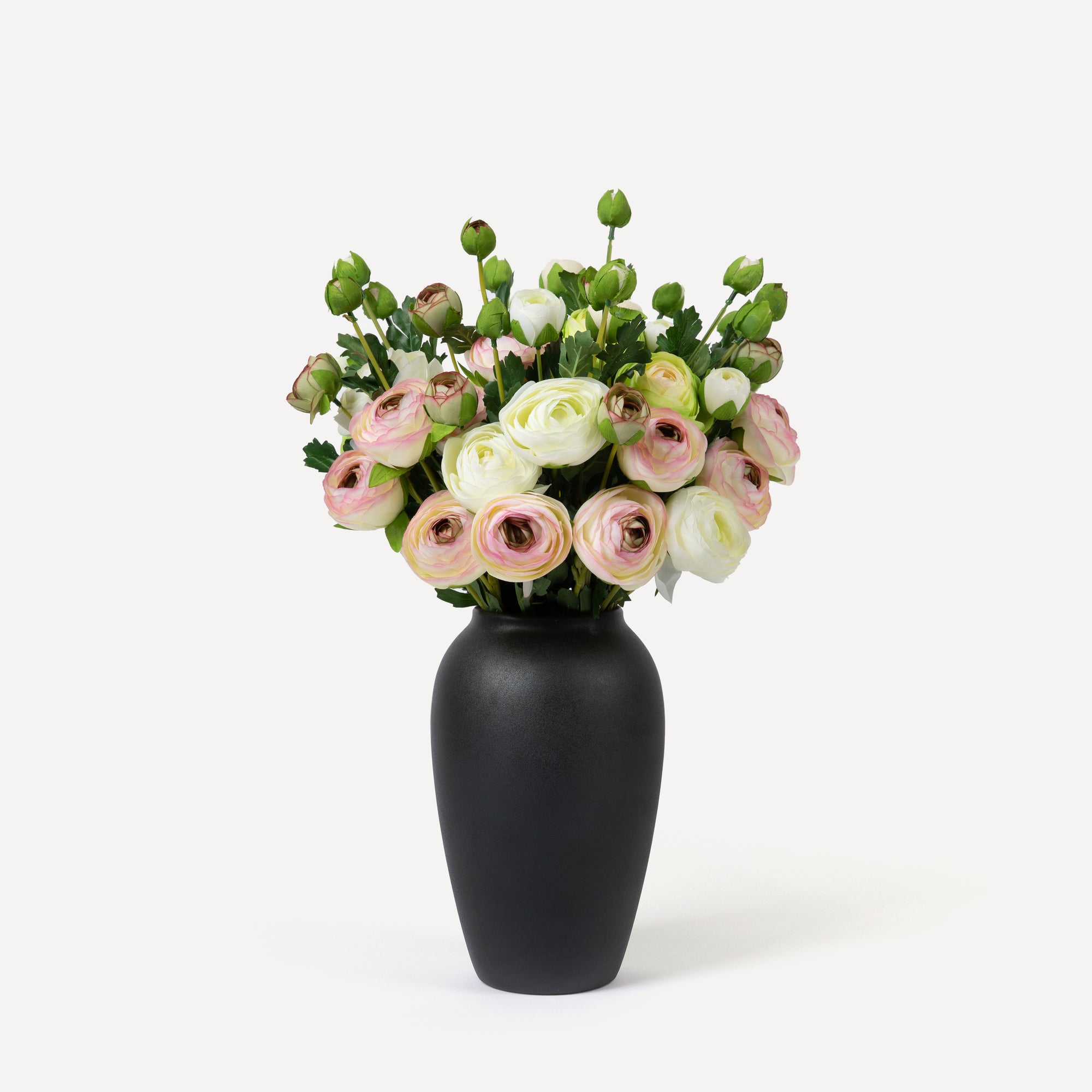Ranunculus - Faux Flower Arrangement - Cream, Blush & Light Green