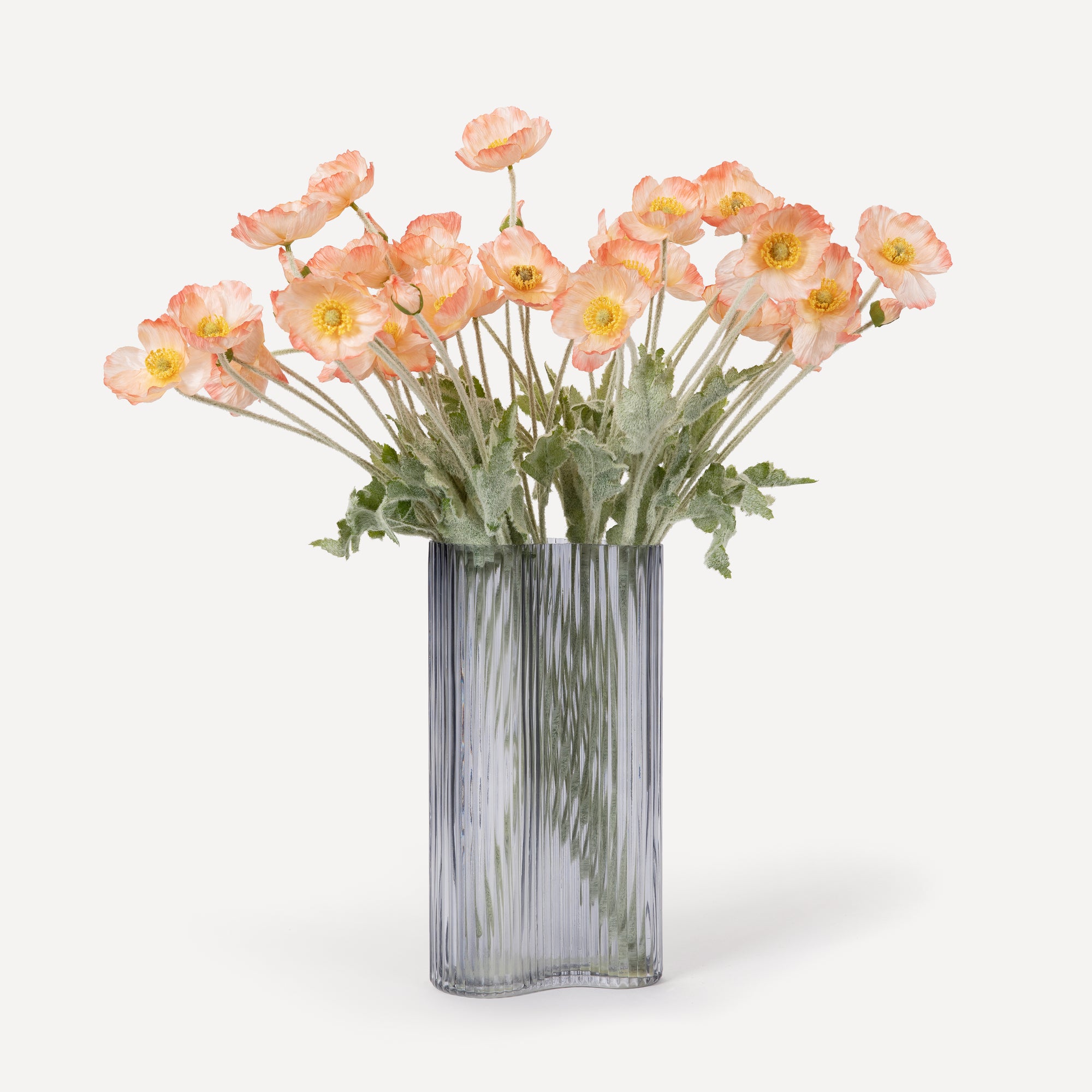 Poppies - Faux Flower Stems - Cherry Cream, Purple, Yellow, Blue, Peach, Peach Coral, Red, Coral, Lavender, Lilac
