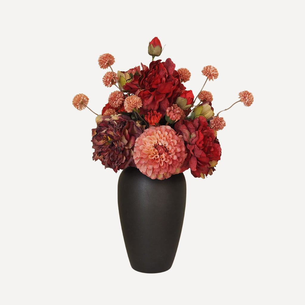 Megan - Faux Flower Arrangement - Reds