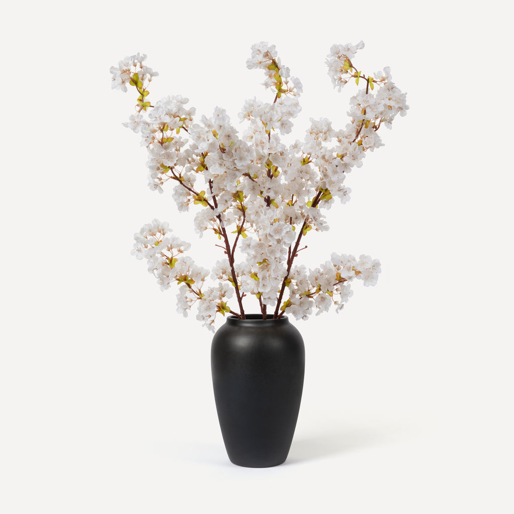Cherry Blossoms - Faux Flower Stems - White Blush