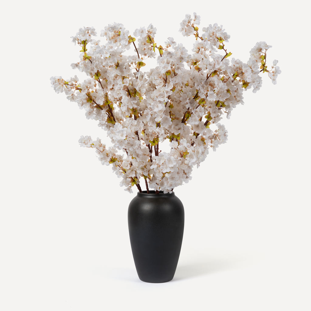 Cherry Blossoms - Faux Flower Stems - White Blush