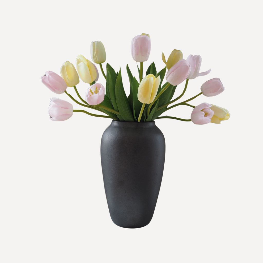 Tulips - Faux Flower Arrangement - Yellow & Light Purple