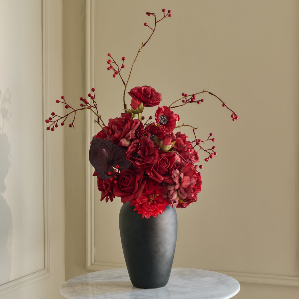 Scarlett - Faux Flower Arrangement - Reds