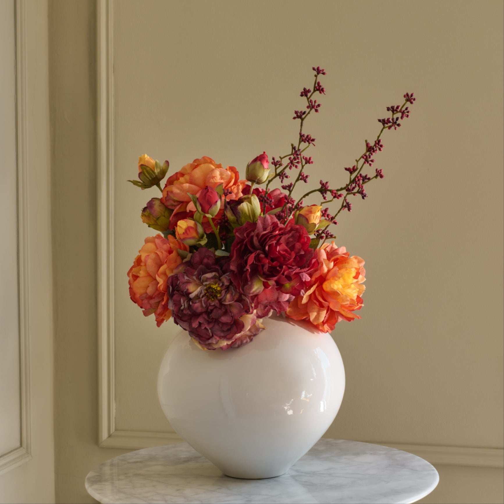 Amber - Faux Flower Arrangement - Oranges & Reds