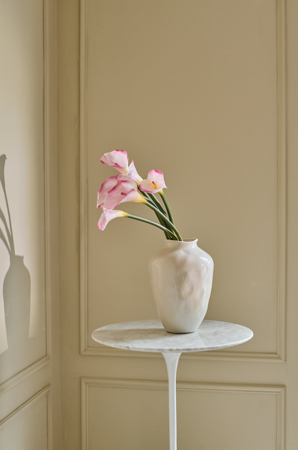 Calla Lilies - Faux Flower Stems - Dark Purple, White & Pink