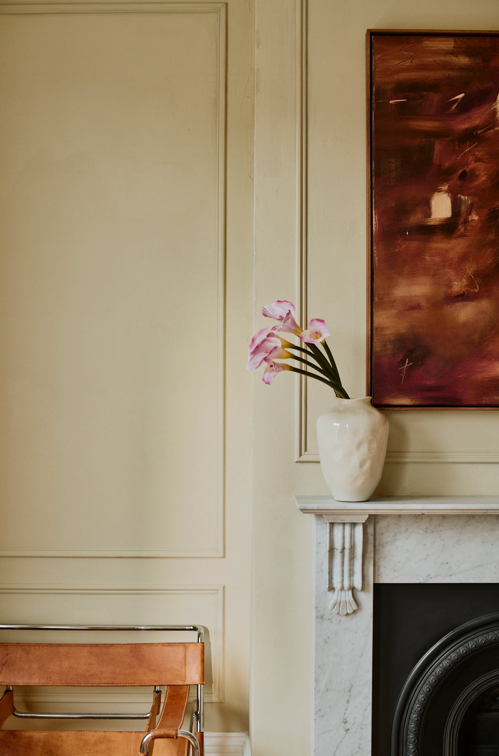 Calla Lilies - Faux Flower Stems - Dark Purple, White & Pink