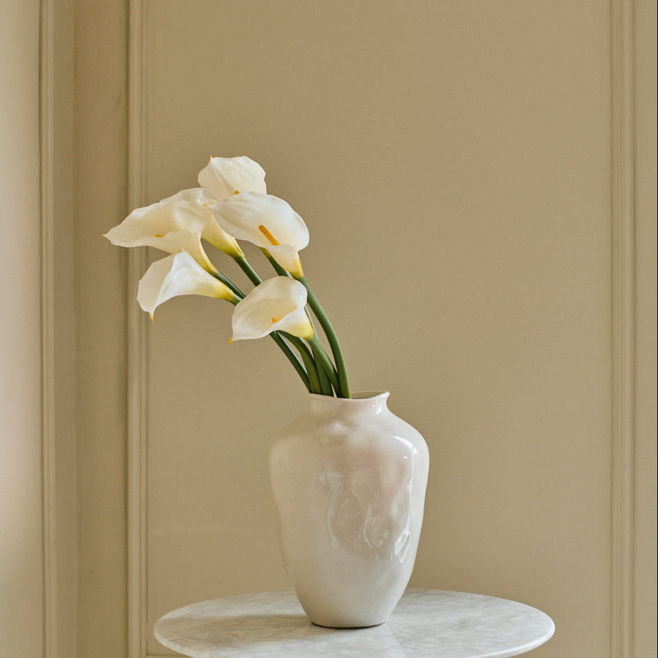 Calla Lilies - Faux Flower Stems - Dark Purple, White & Pink