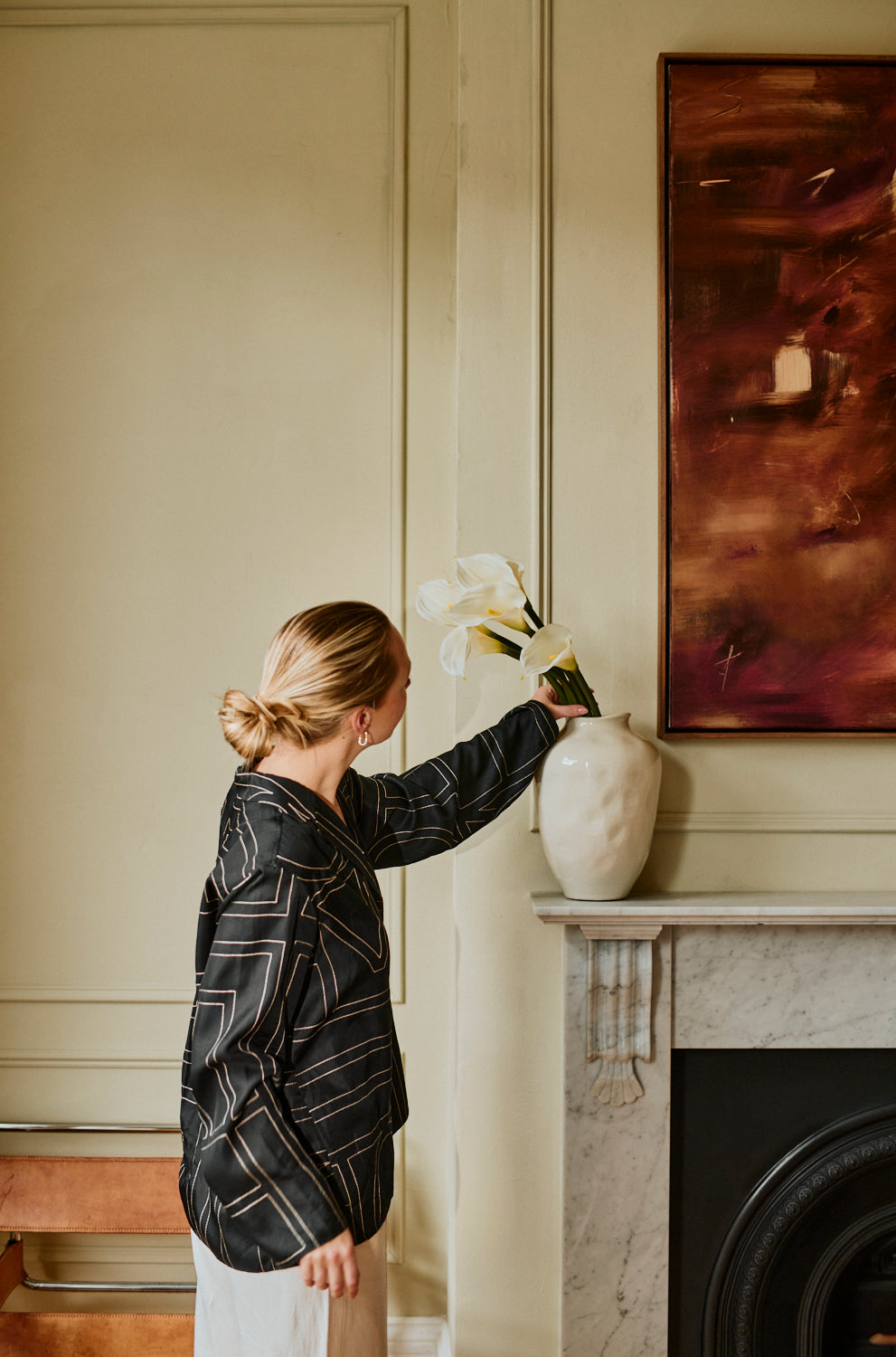 Calla Lilies - Faux Flower Stems - Dark Purple, White & Pink