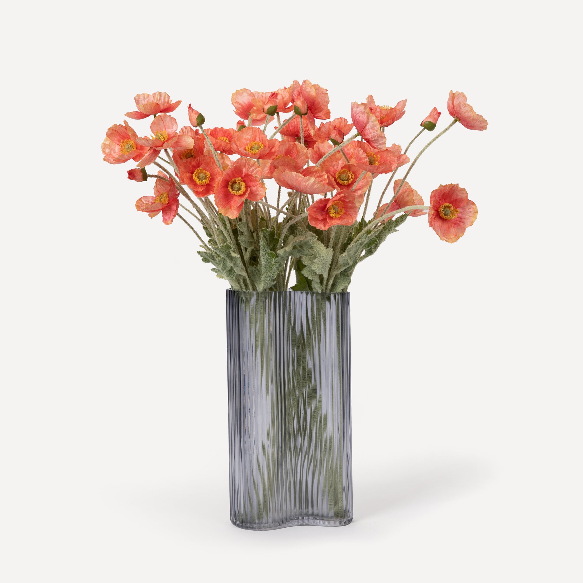 Poppies - Faux Flower Stems - Cherry Cream, Purple, Yellow, Blue, Peach, Peach Coral, Red, Coral, Lavender, Lilac