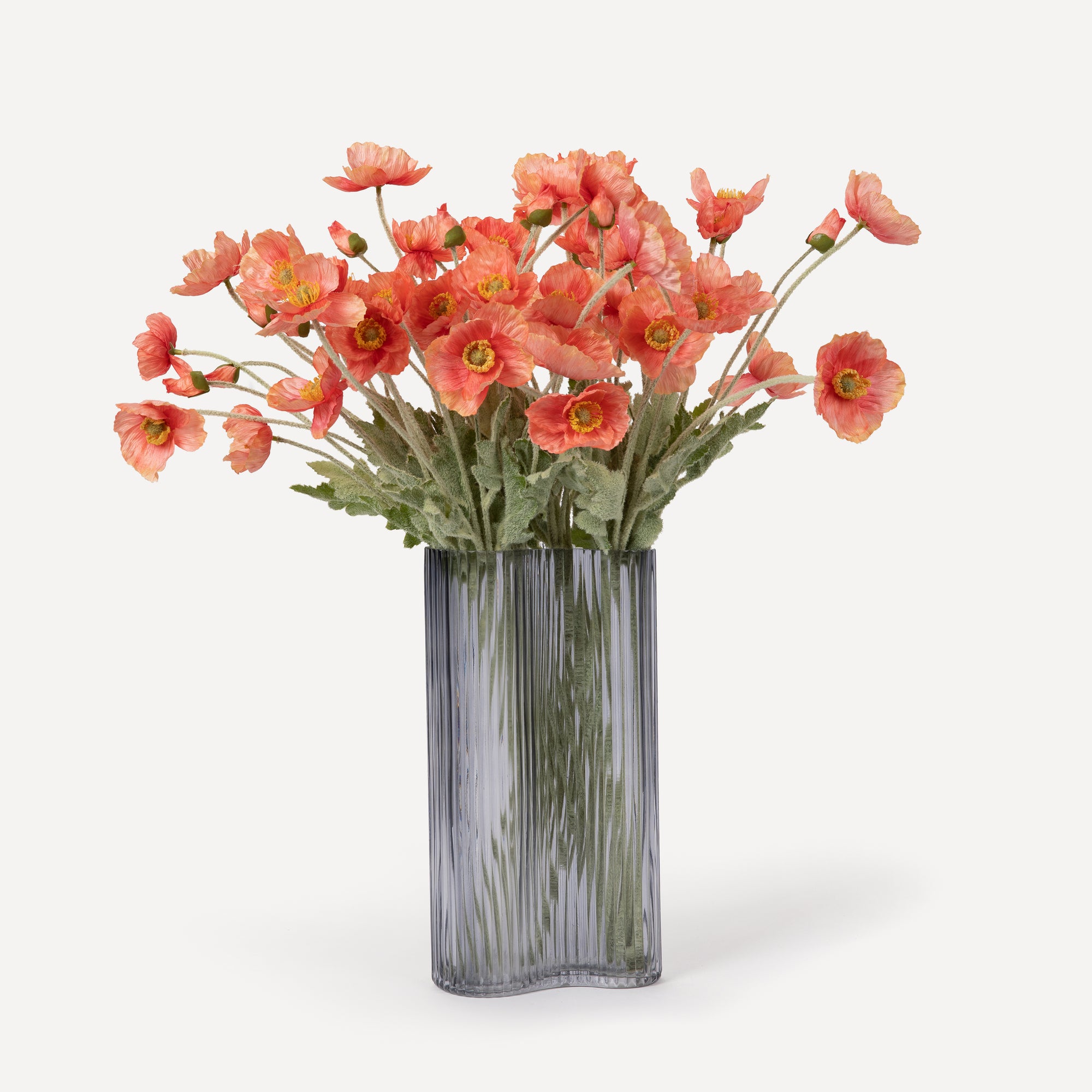 Poppies - Faux Flower Stems - Cherry Cream, Purple, Yellow, Blue, Peach, Peach Coral, Red, Coral, Lavender, Lilac
