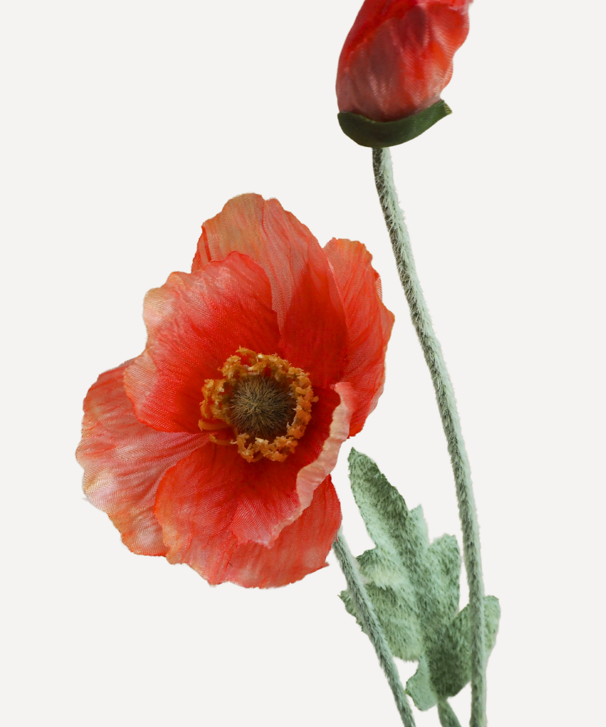 Poppies - Faux Flower Stems - Cherry Cream, Purple, Yellow, Blue, Peach, Peach Coral, Red, Coral, Lavender, Lilac