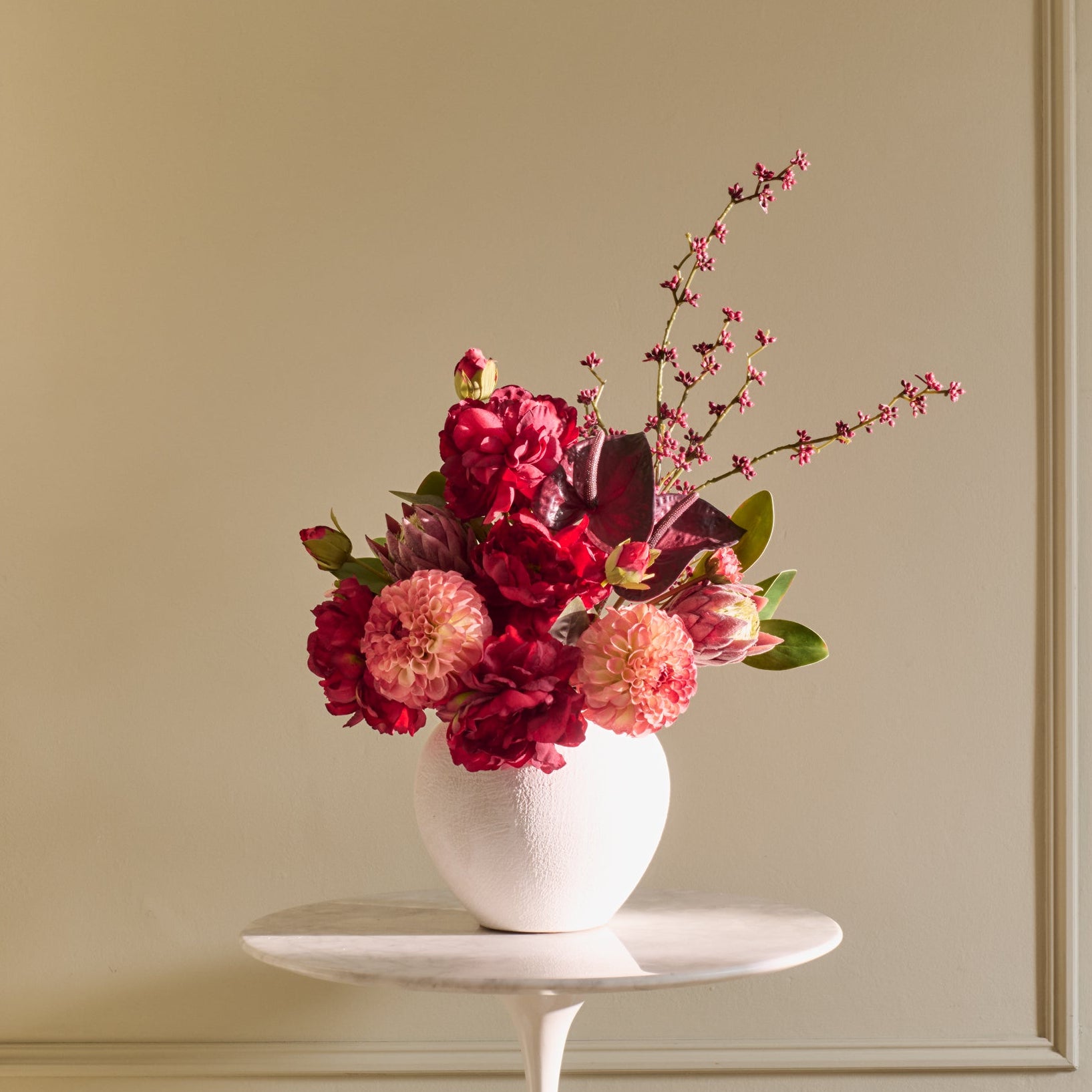 Elle - Faux Flower Arrangement - Reds