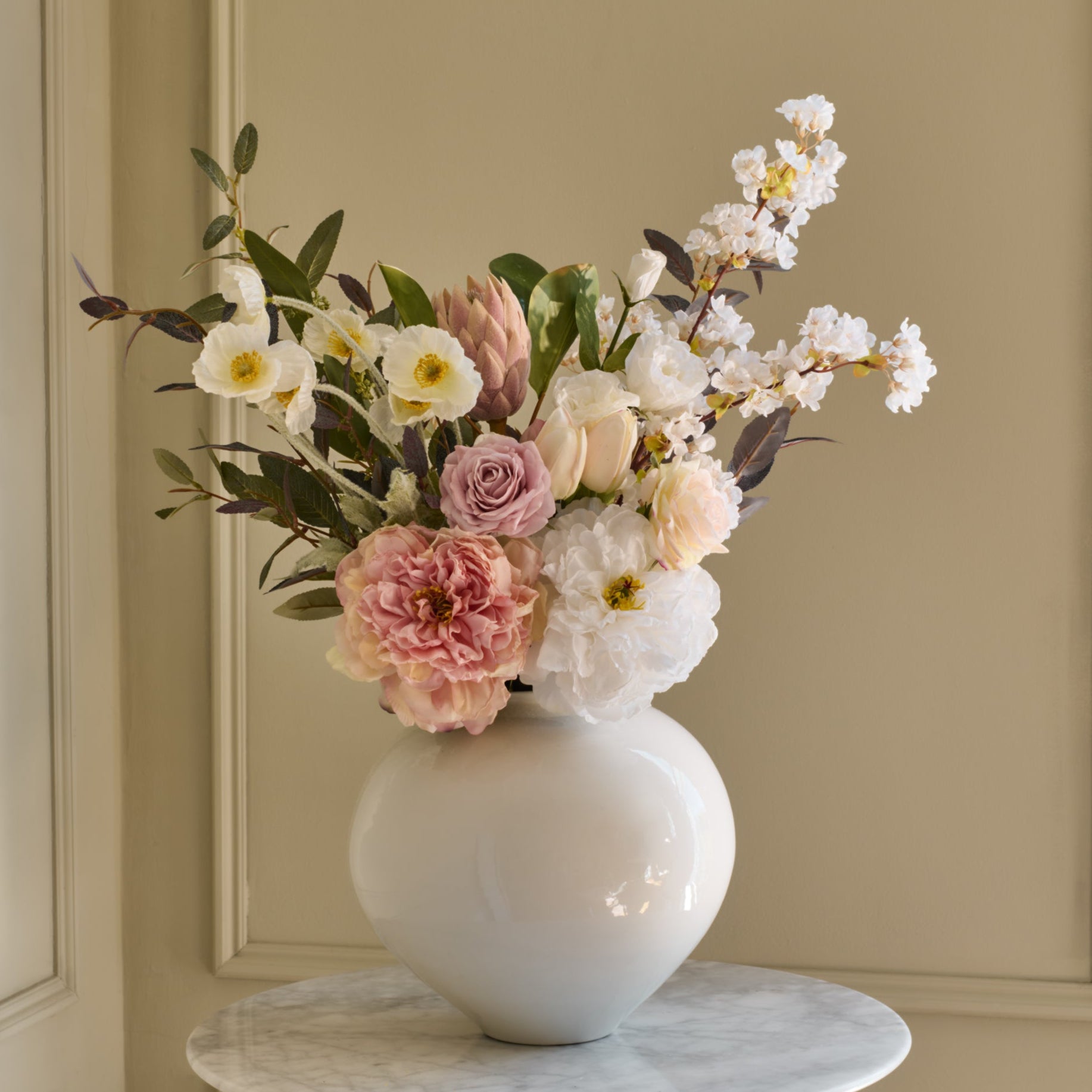 Emily - Faux Flower Arrangement - Whites & Pinks