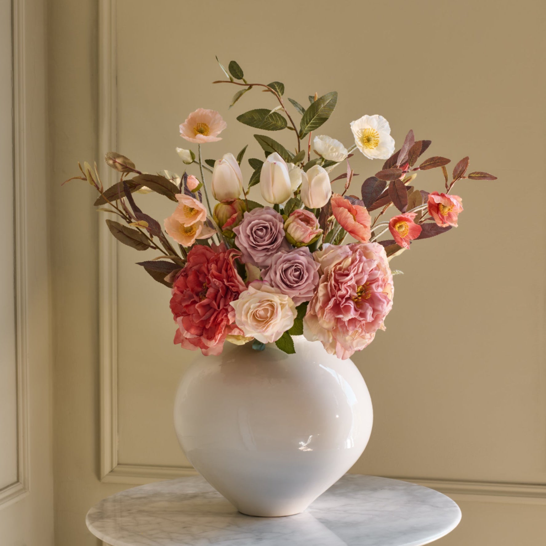 Esther - Faux Flower Arrangement - Pinks, Corals & Greens