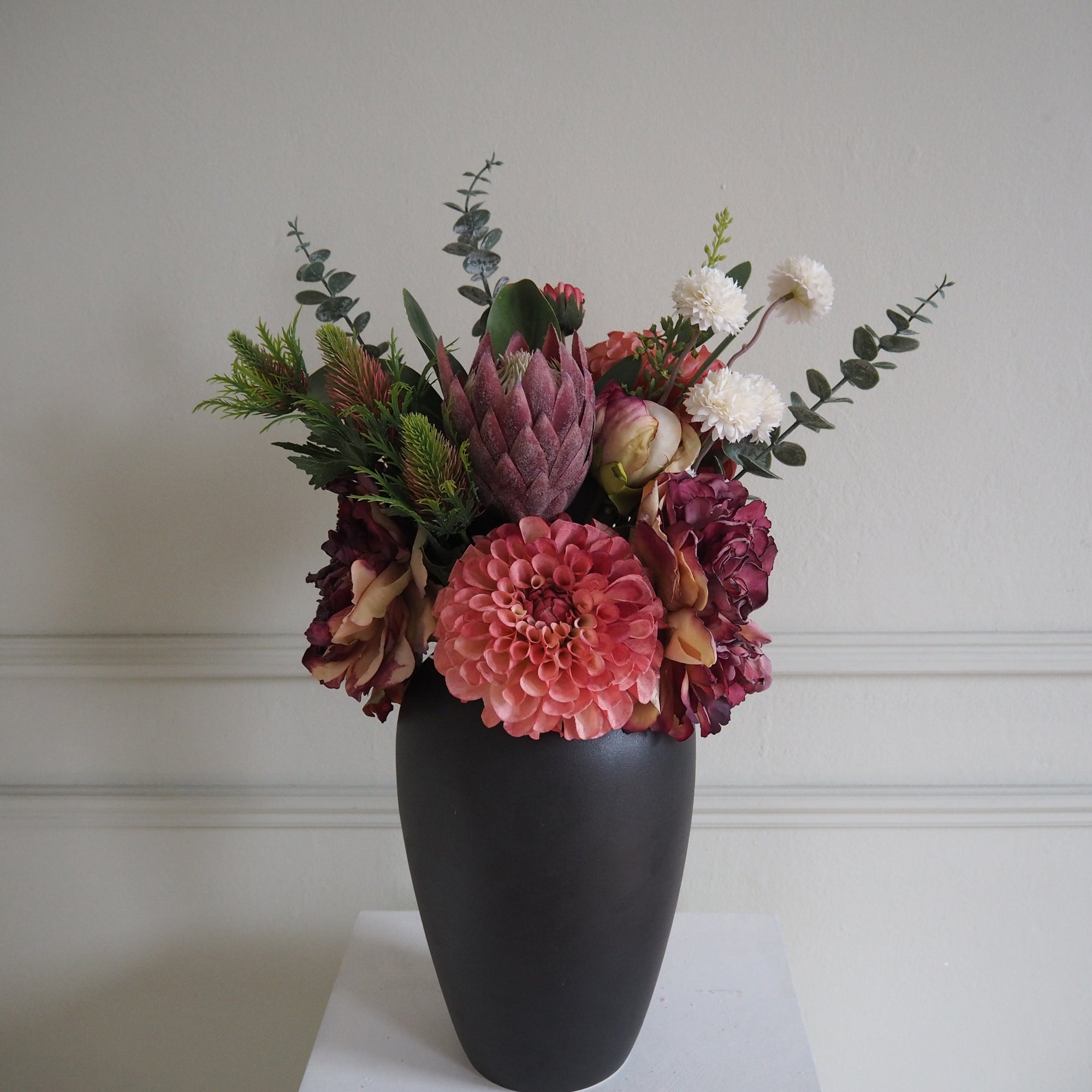 Harper - Faux Flower Arrangement - Reds & Greens & White