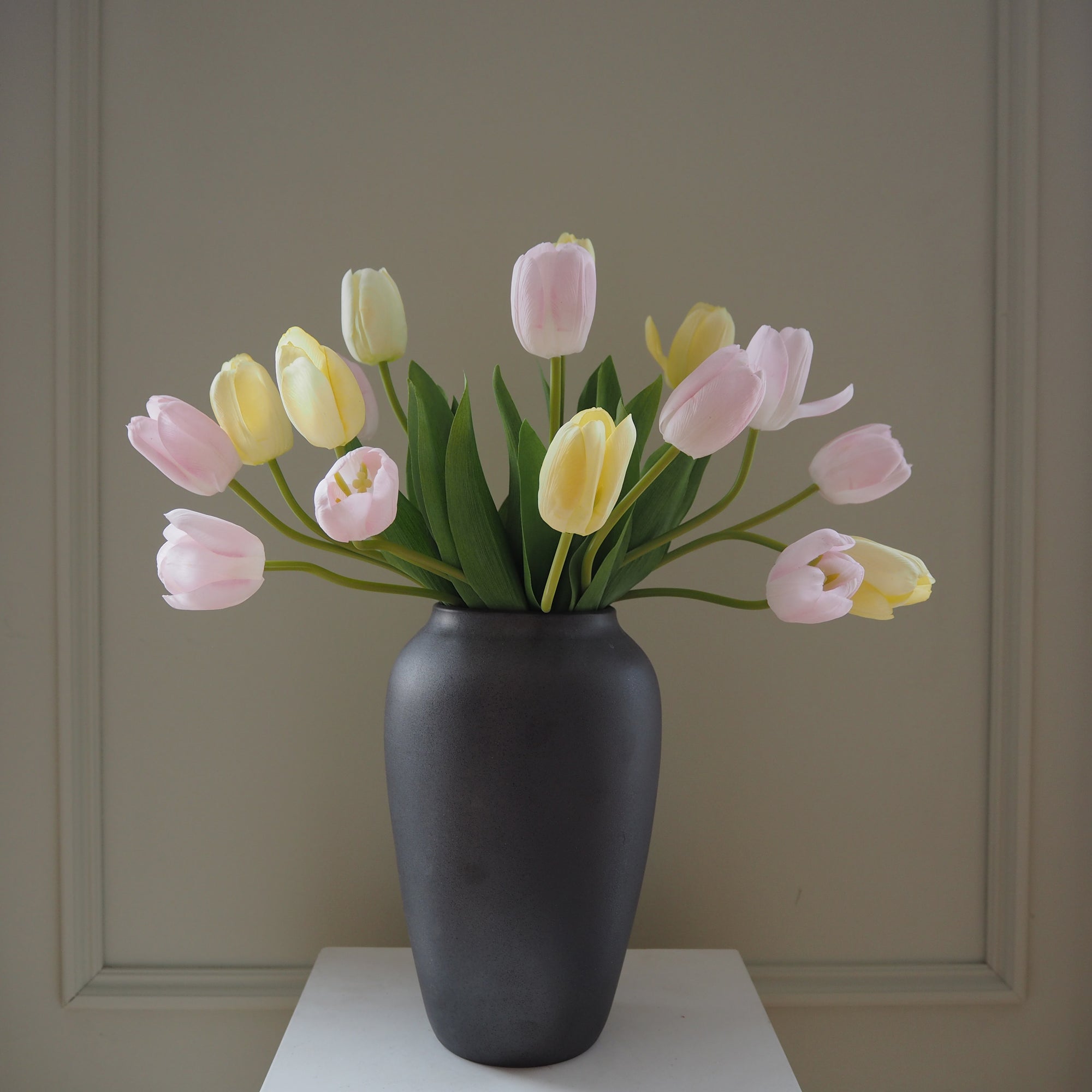 Tulips - Faux Flower Arrangement - Yellow & Light Purple