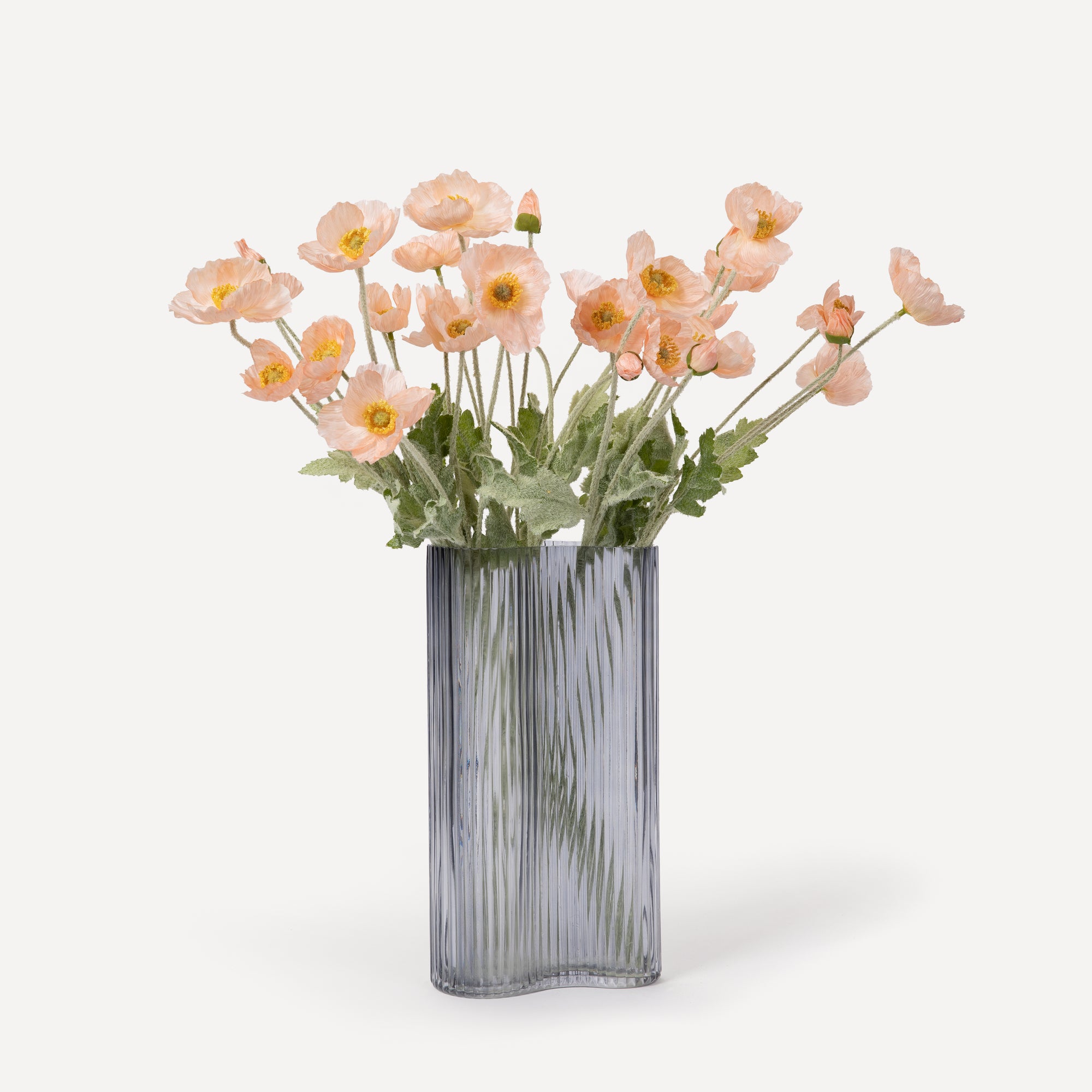 Poppies - Faux Flower Stems - Cherry Cream, Purple, Yellow, Blue, Peach, Peach Coral, Red, Coral, Lavender, Lilac