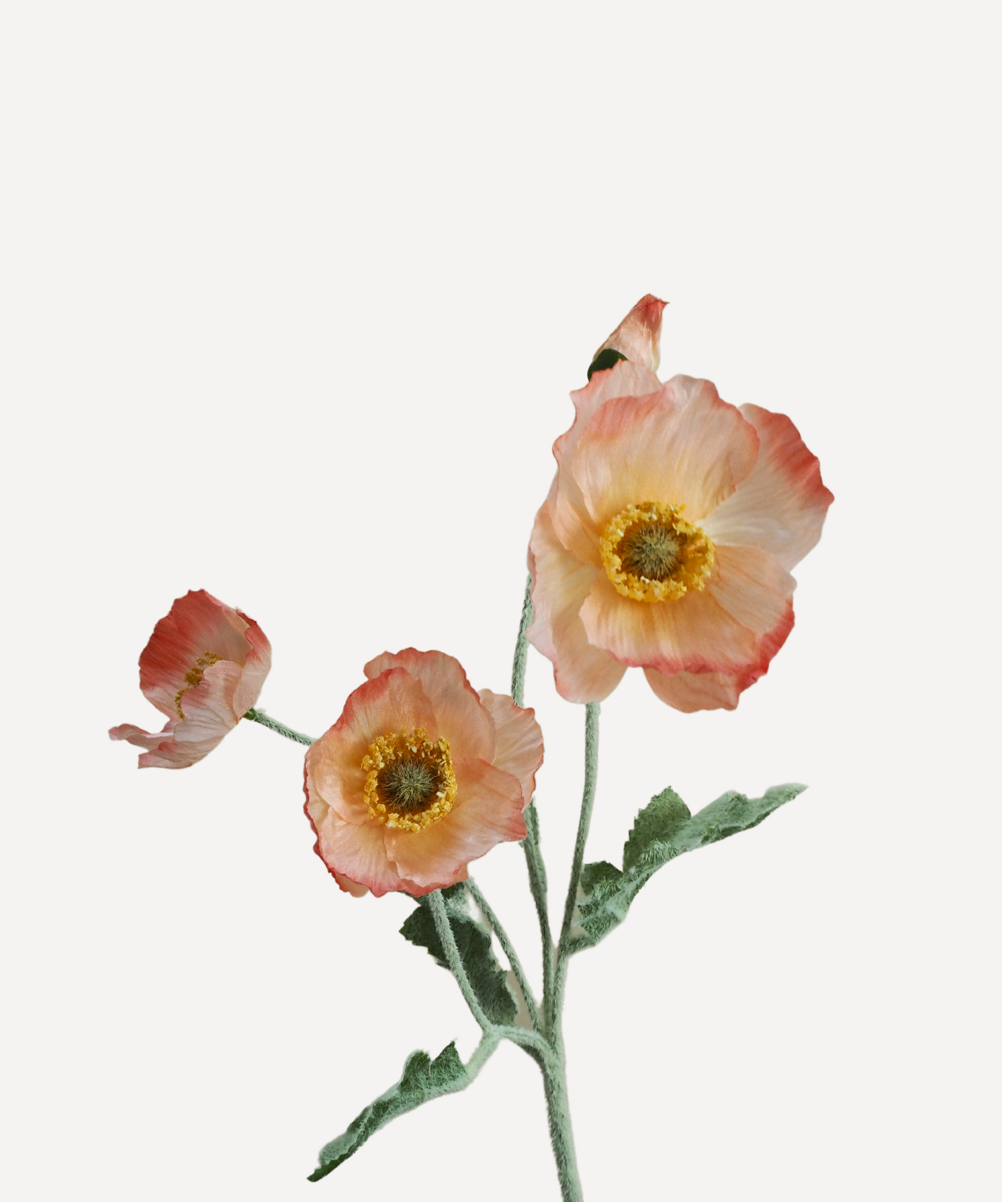 Poppies - Faux Flower Stems - Cherry Cream, Purple, Yellow, Blue, Peach, Peach Coral, Red, Coral, Lavender, Lilac