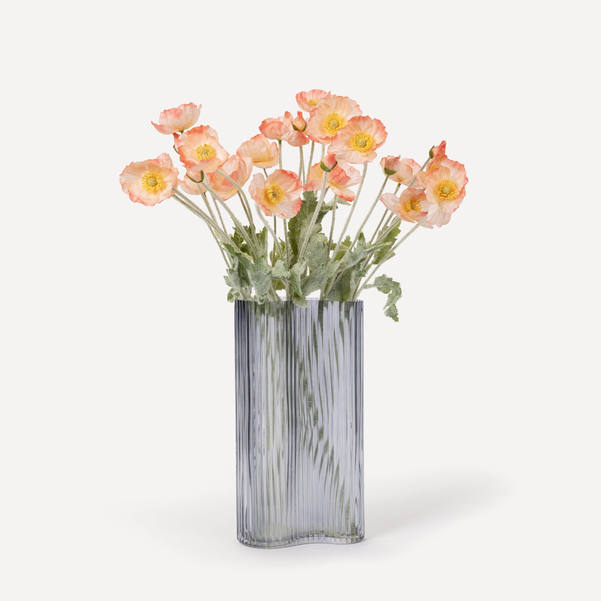 Poppies - Faux Flower Stems - Cherry Cream, Purple, Yellow, Blue, Peach, Peach Coral, Red, Coral, Lavender, Lilac