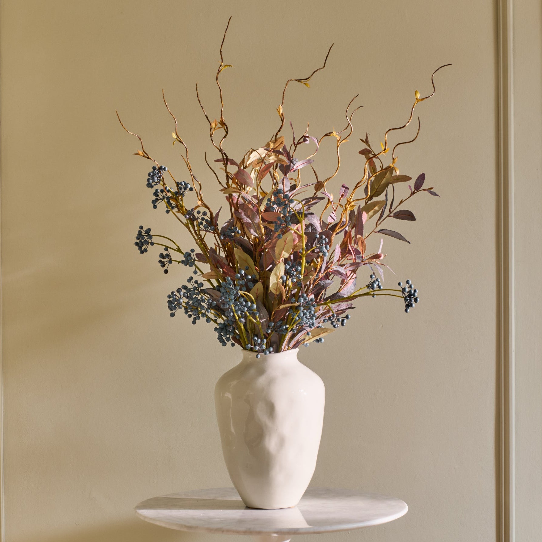 Romy - Faux Flower Arrangement - Blues, Auburns & Browns