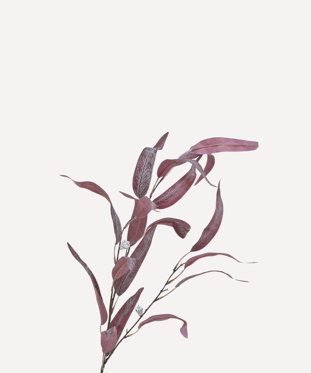 Flowering Willow Eucalyptus - Faux Foliage Stems - Green, Auburn