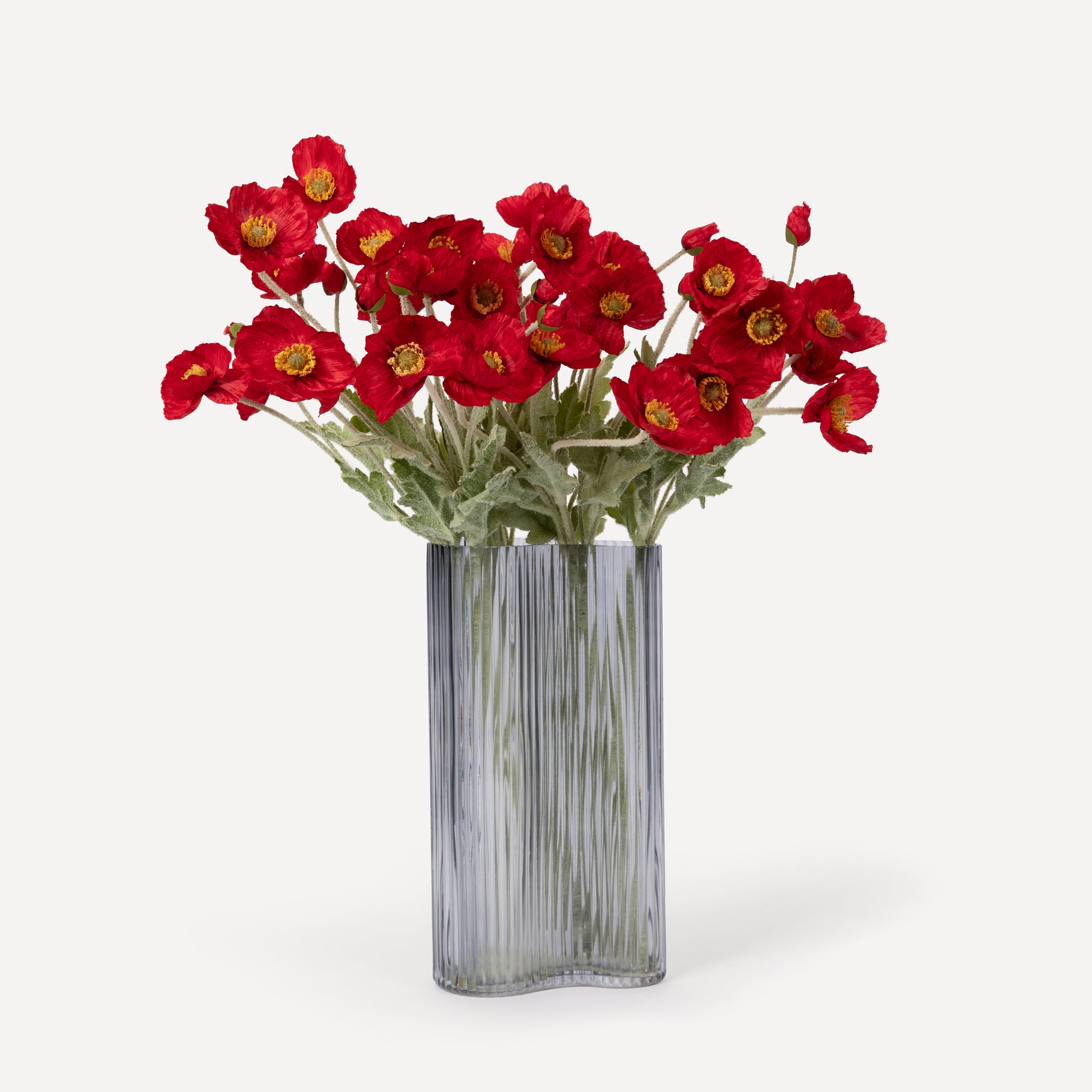 Poppies - Faux Flower Stems - Cherry Cream, Purple, Yellow, Blue, Peach, Peach Coral, Red, Coral, Lavender, Lilac