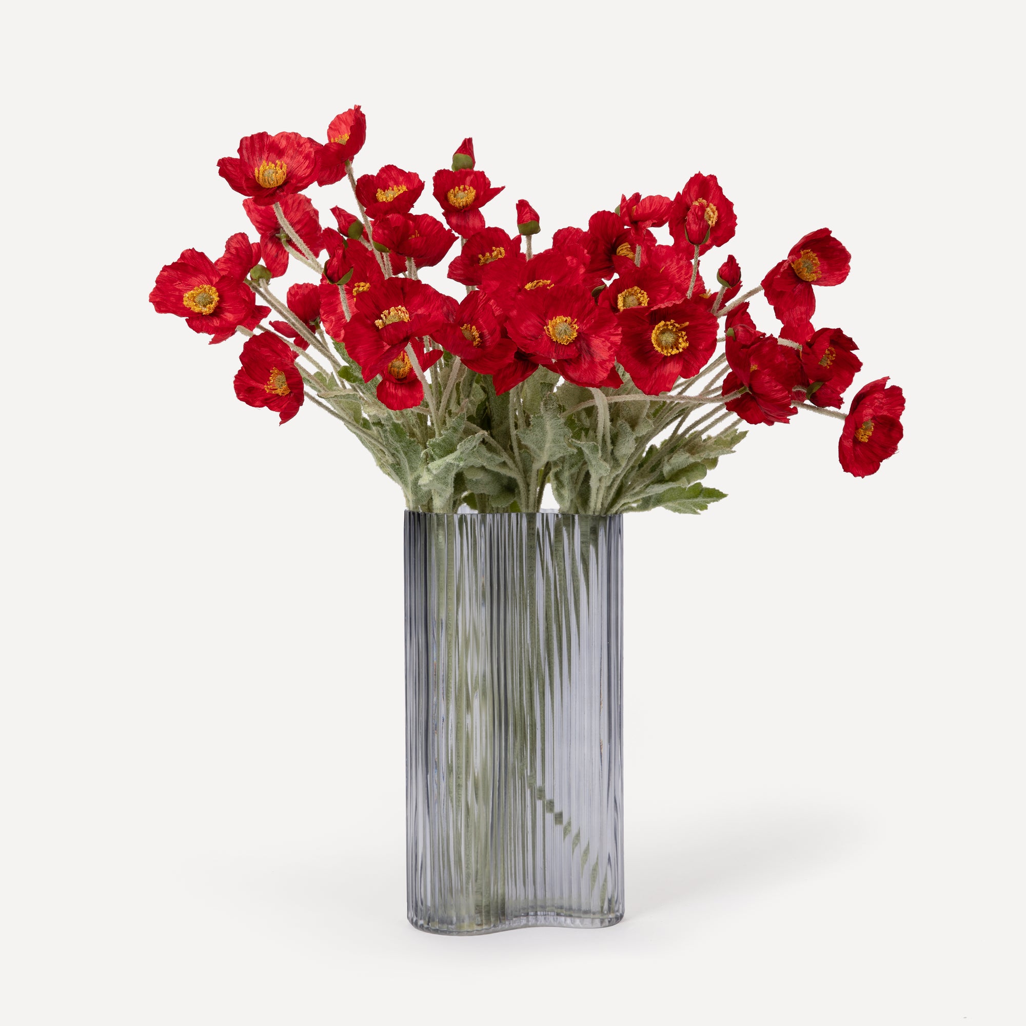 Poppies - Faux Flower Stems - Cherry Cream, Purple, Yellow, Blue, Peach, Peach Coral, Red, Coral, Lavender, Lilac
