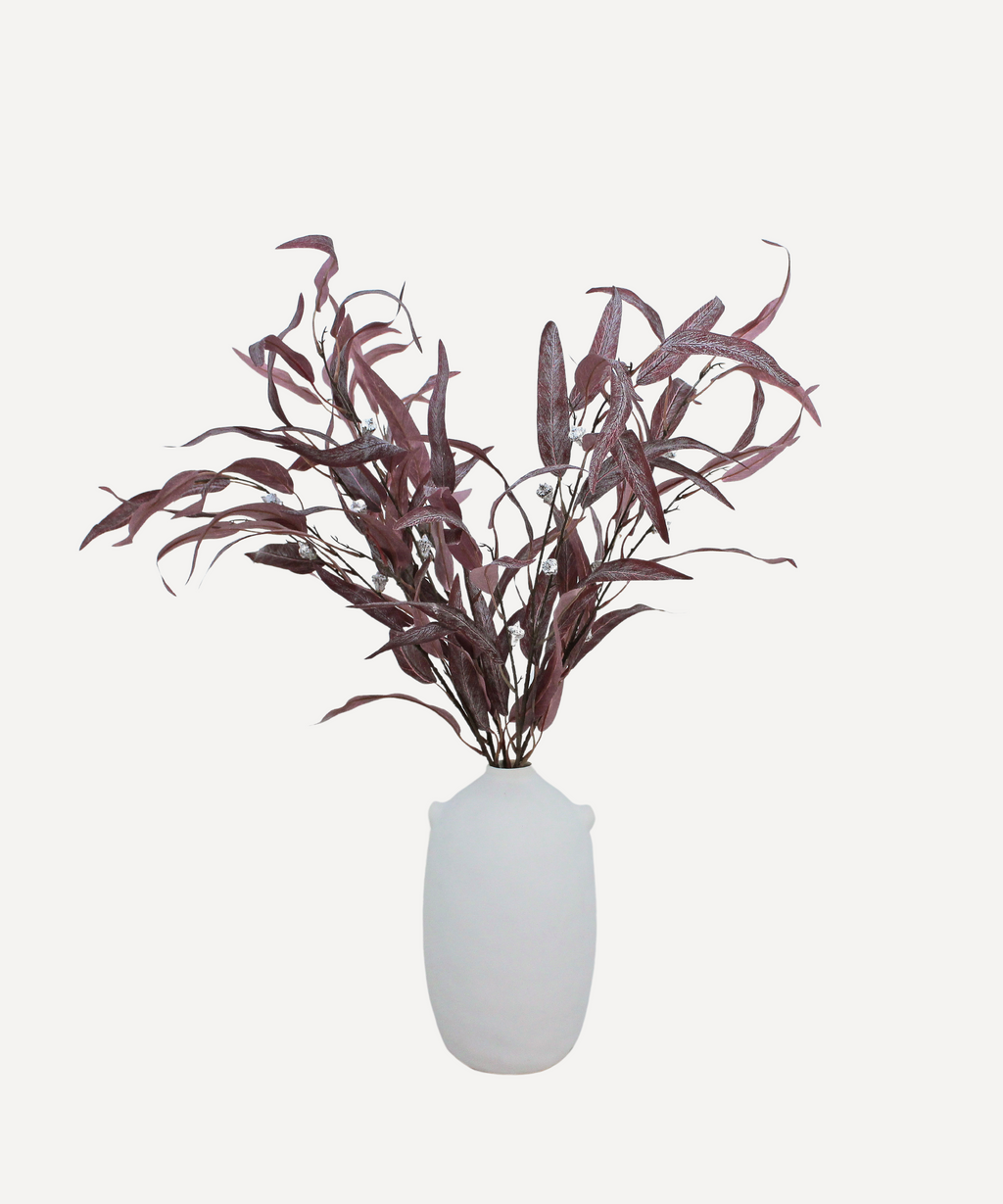 Flowering Willow Eucalyptus - Faux Foliage Stems - Green, Auburn