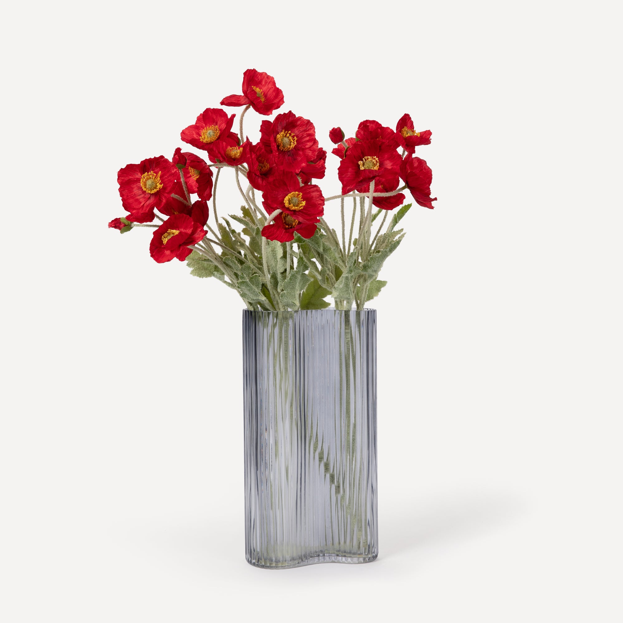 Poppies - Faux Flower Stems - Cherry Cream, Purple, Yellow, Blue, Peach, Peach Coral, Red, Coral, Lavender, Lilac