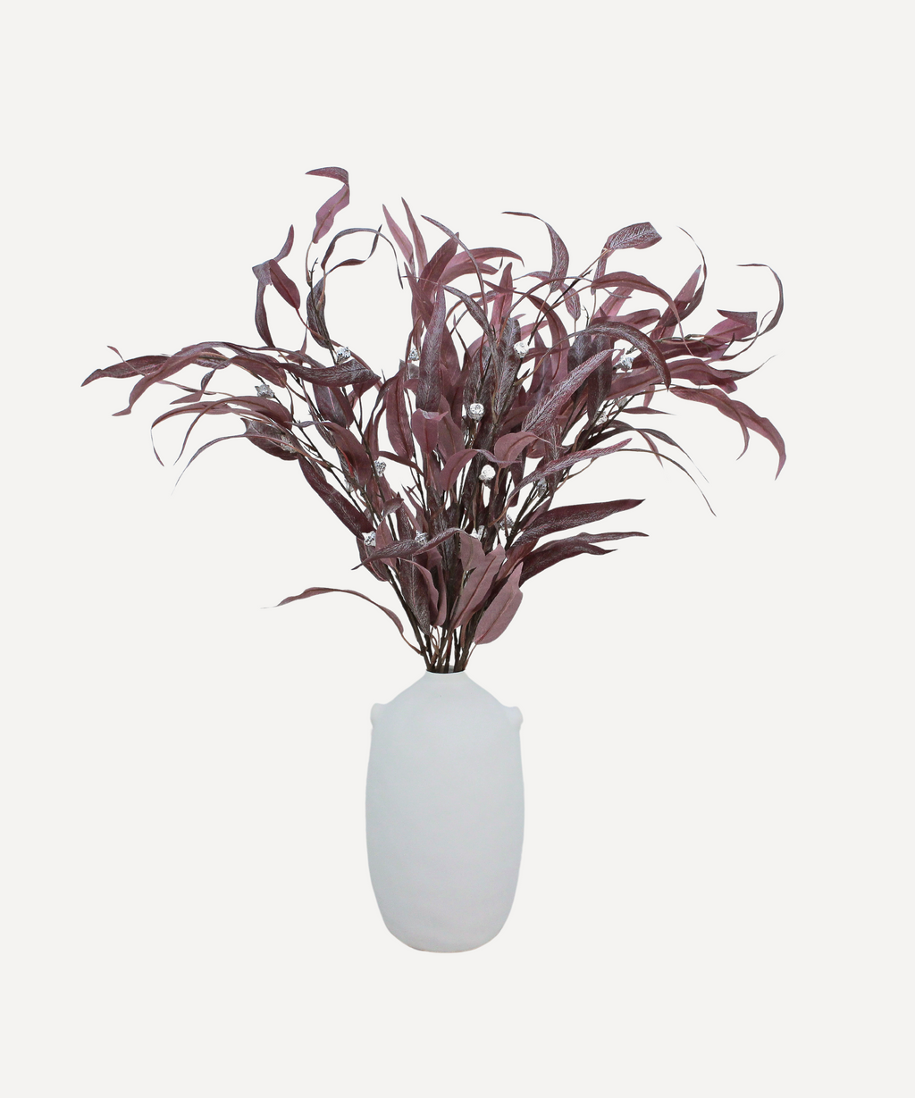 Flowering Willow Eucalyptus - Faux Foliage Stems - Green, Auburn