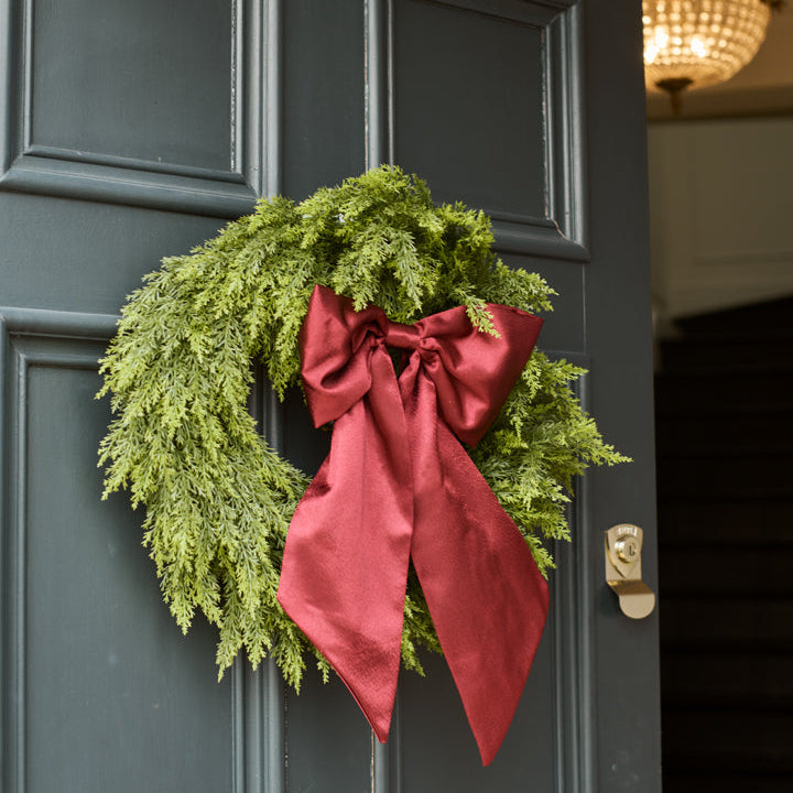 Satin Christmas Bow - Deep Red