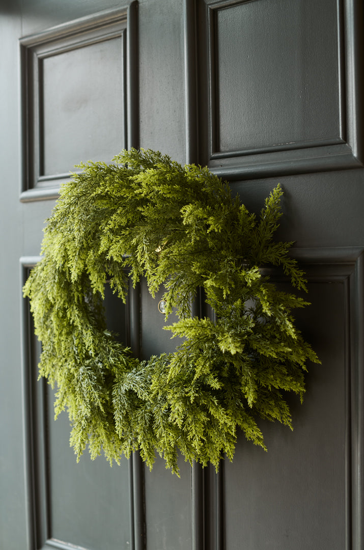 Conifer Cypress - Faux Christmas Wreath