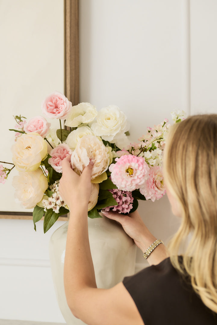 Daphne - Faux Flower Arrangement - Whites, Creams & Pinks
