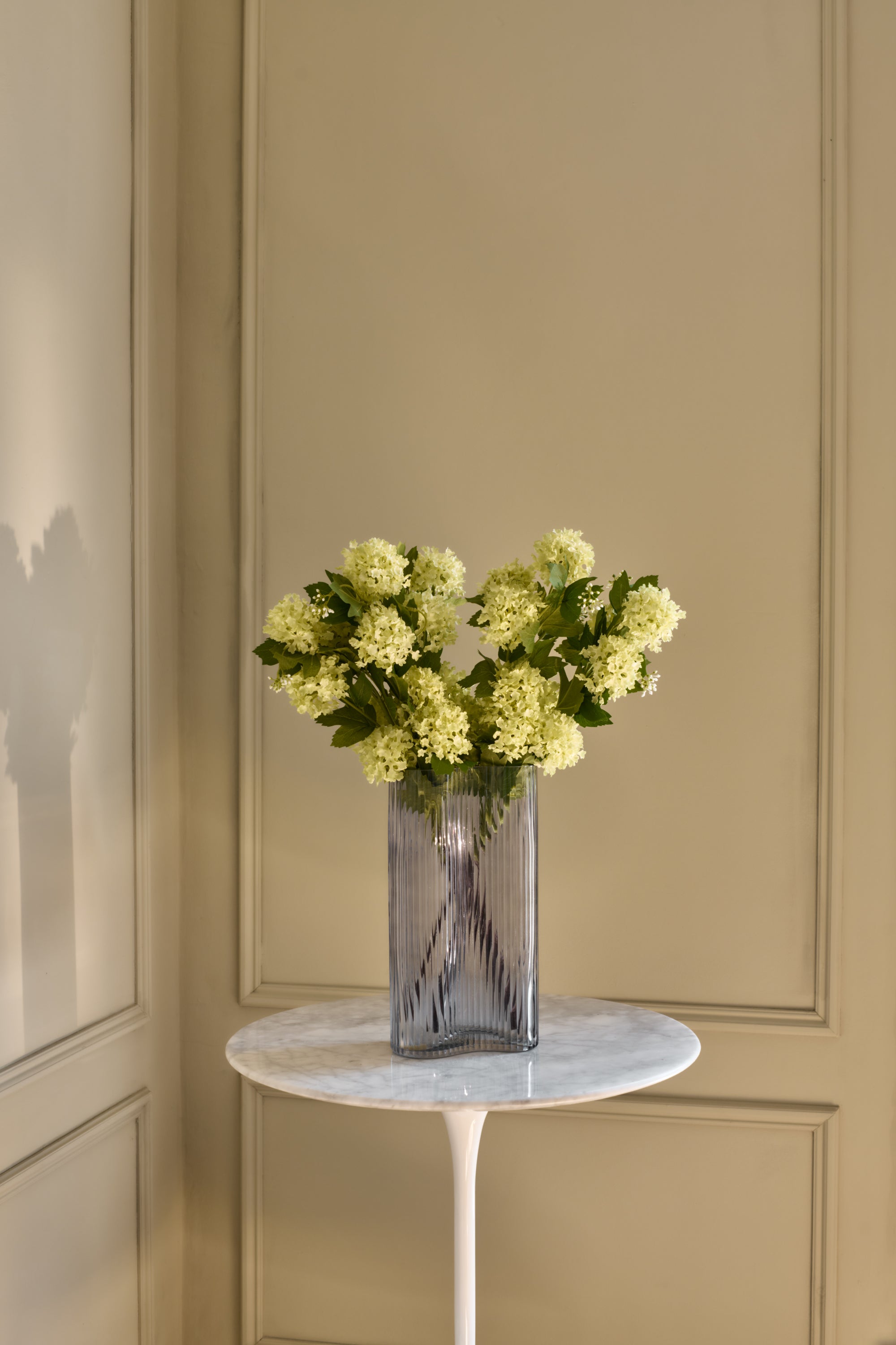 Small Hydrangeas - Faux Flower Stems - Green, Light Green, White